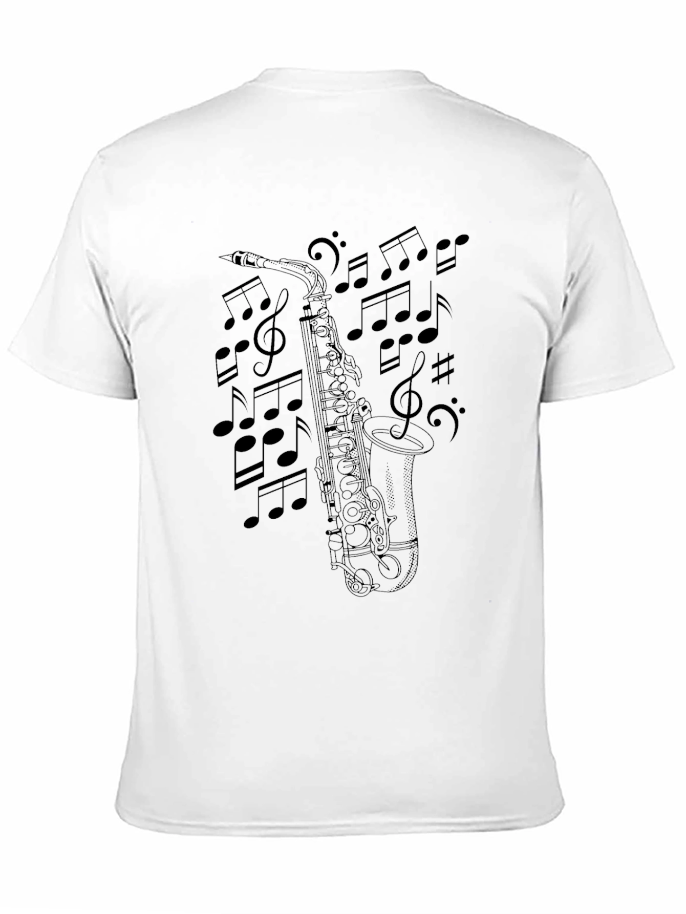 Saxophone Music Notes Graphic T-Shirt