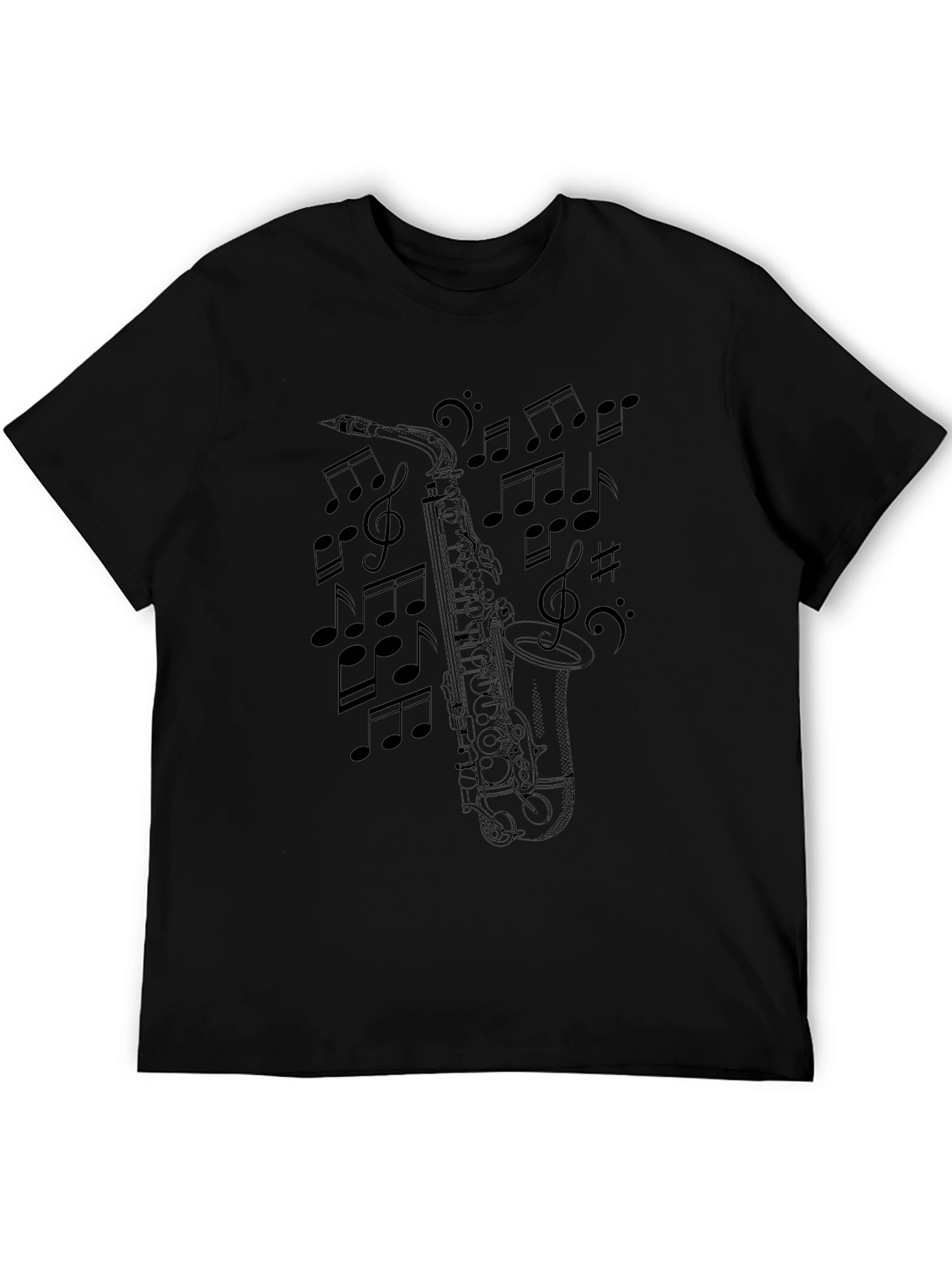 Saxophone Music Notes Graphic T-Shirt
