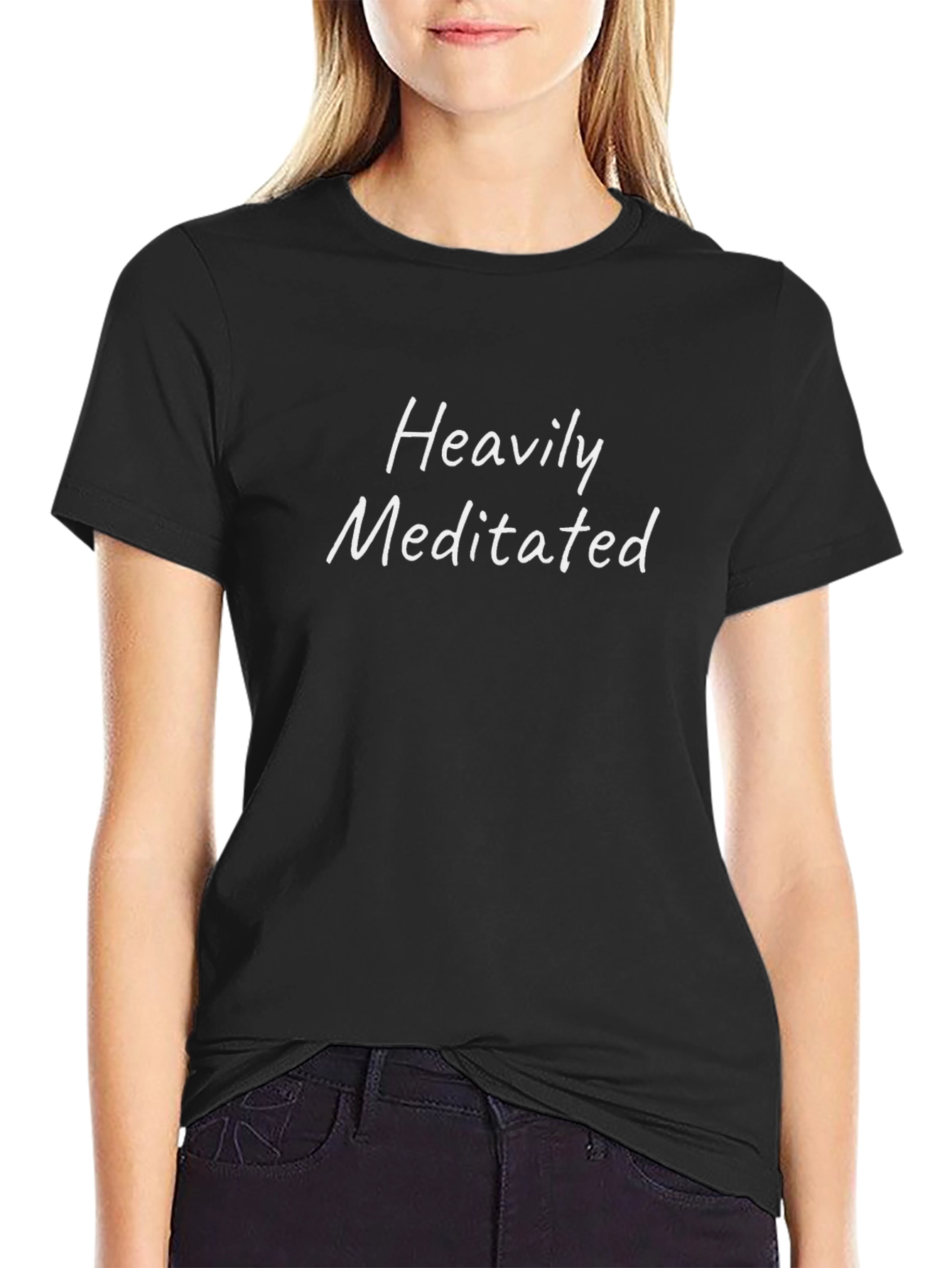 Heavily Meditated Black Tee - Zen Style