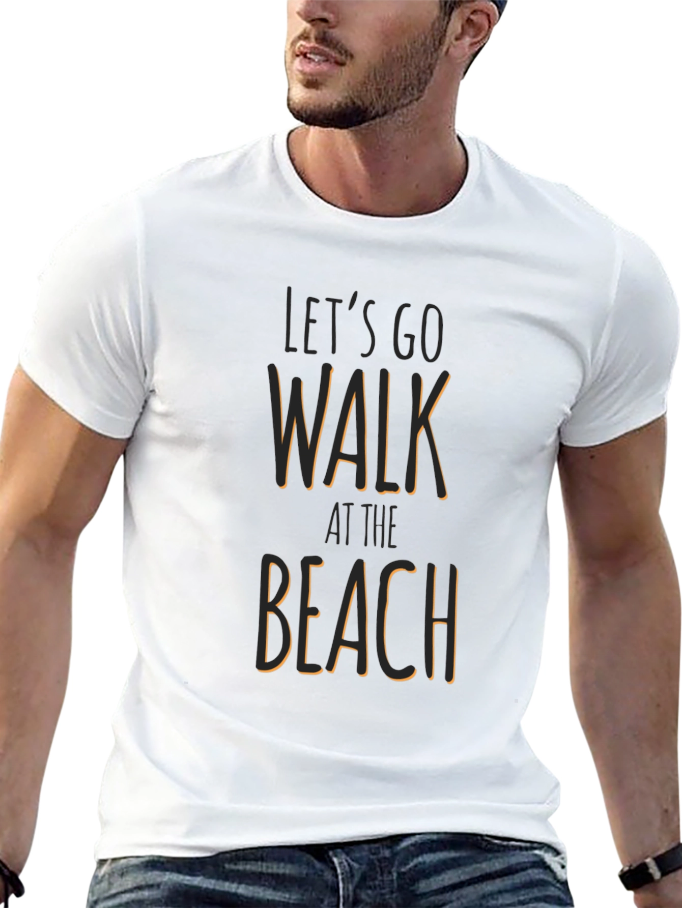 Lets Go Walk at the Beach Graphic T-Shirt