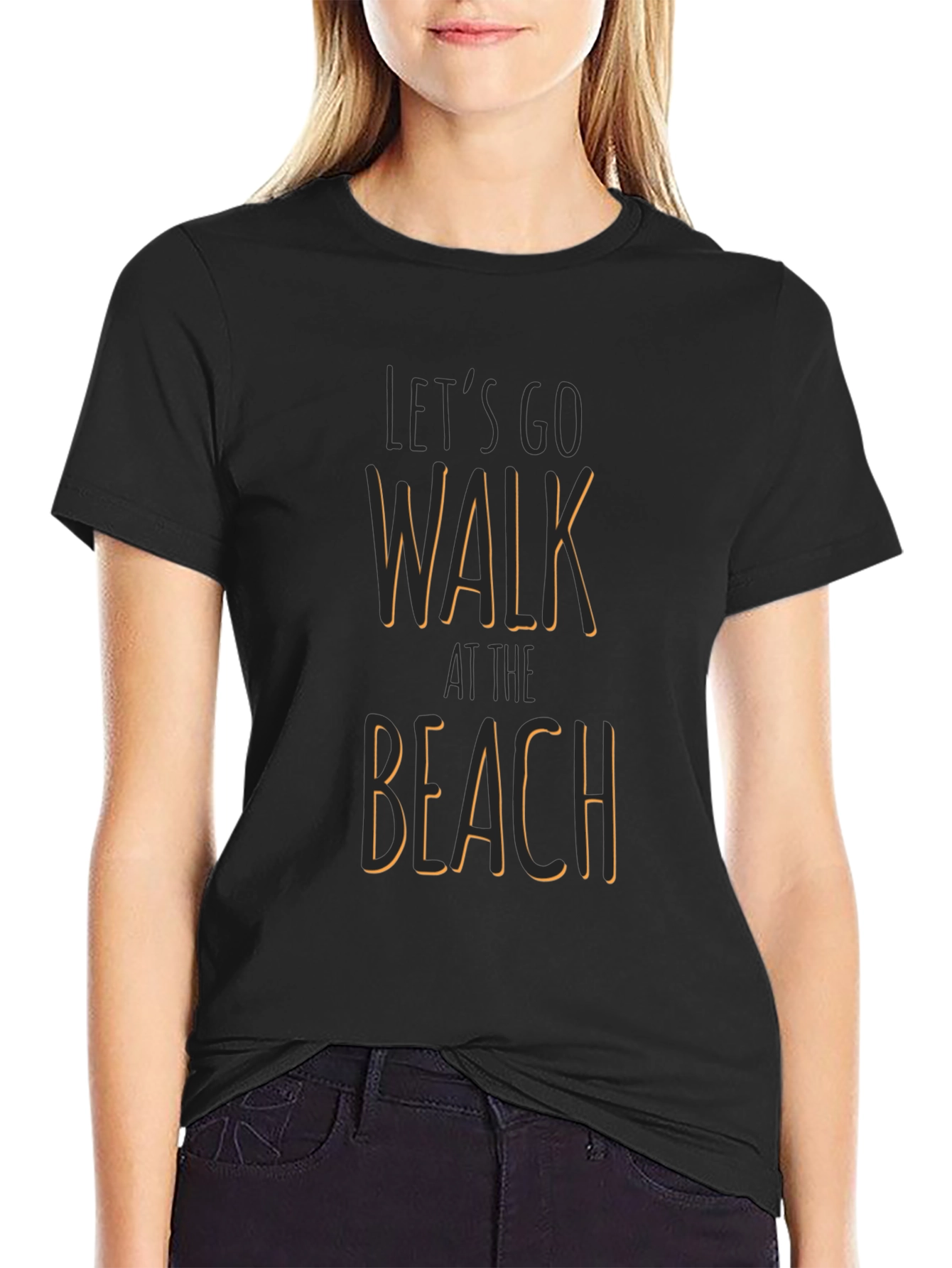 Lets Go Walk at the Beach Graphic T-Shirt