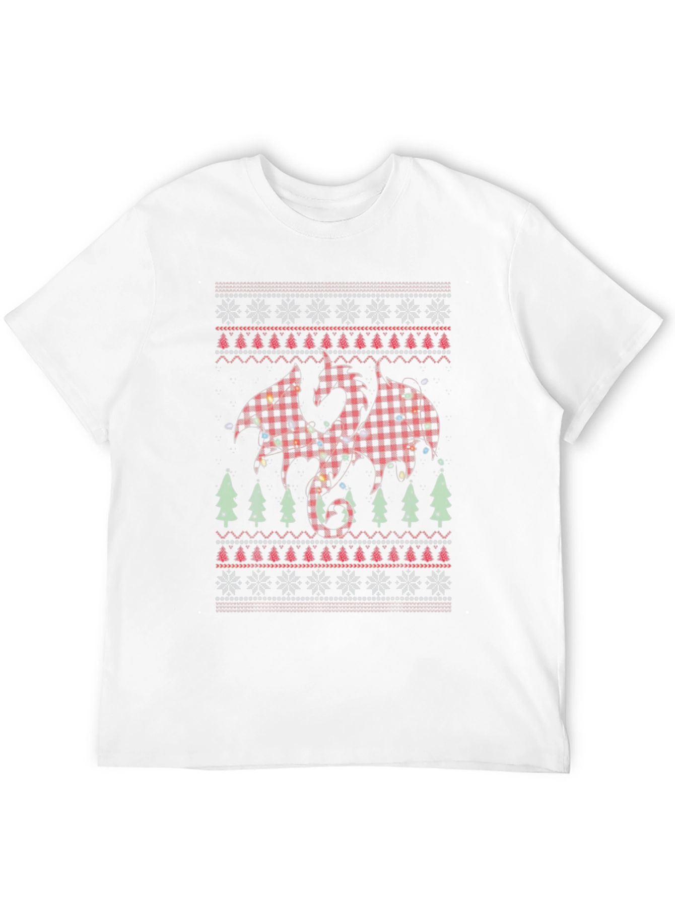 Plaid Dragon Christmas T-Shirt