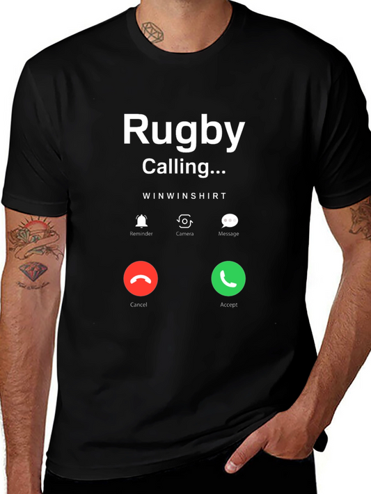 Rugby Calling T-Shirt - Novelty Sports Tee