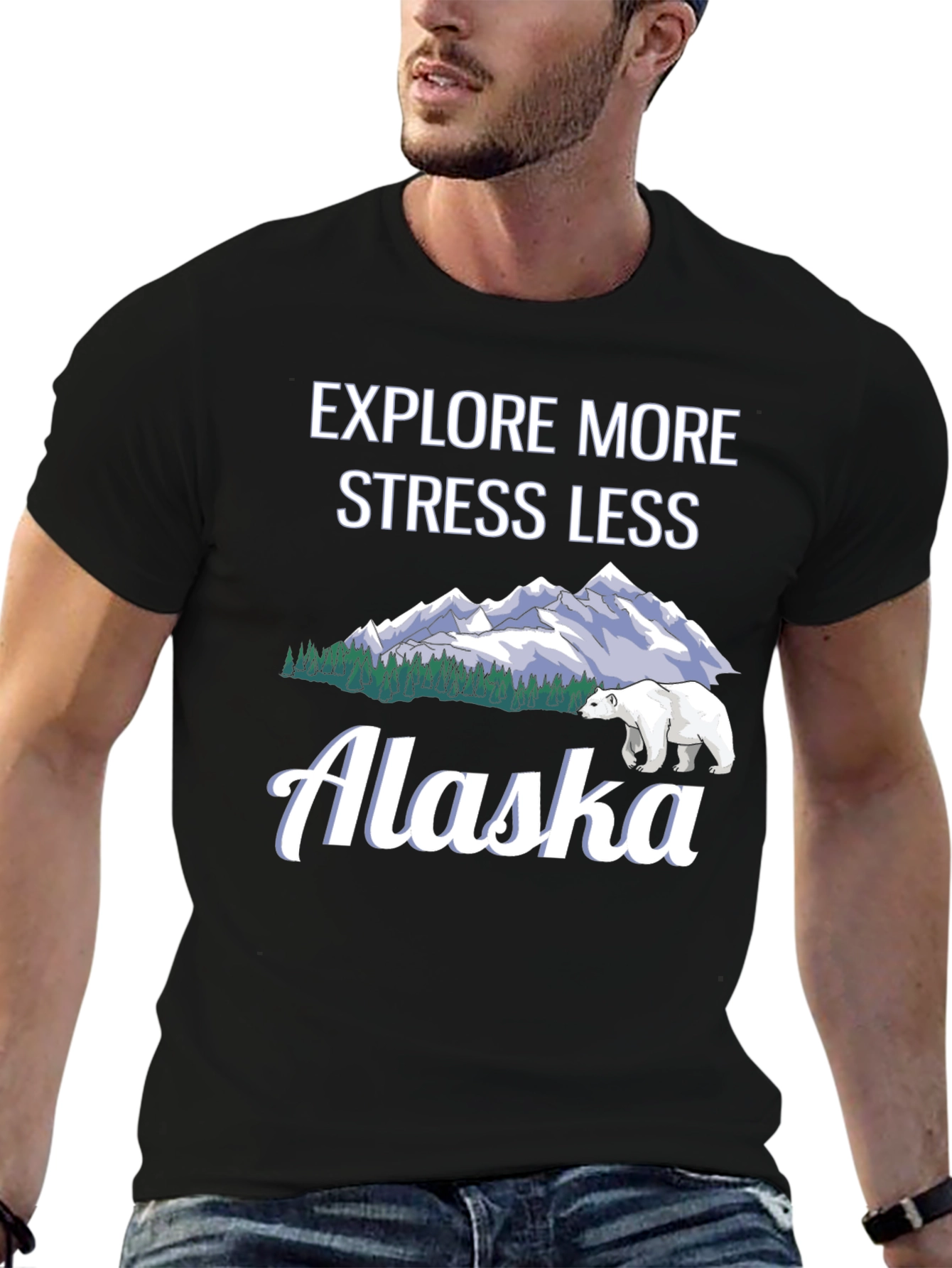 Explore More Stress Less Alaska Graphic Tee