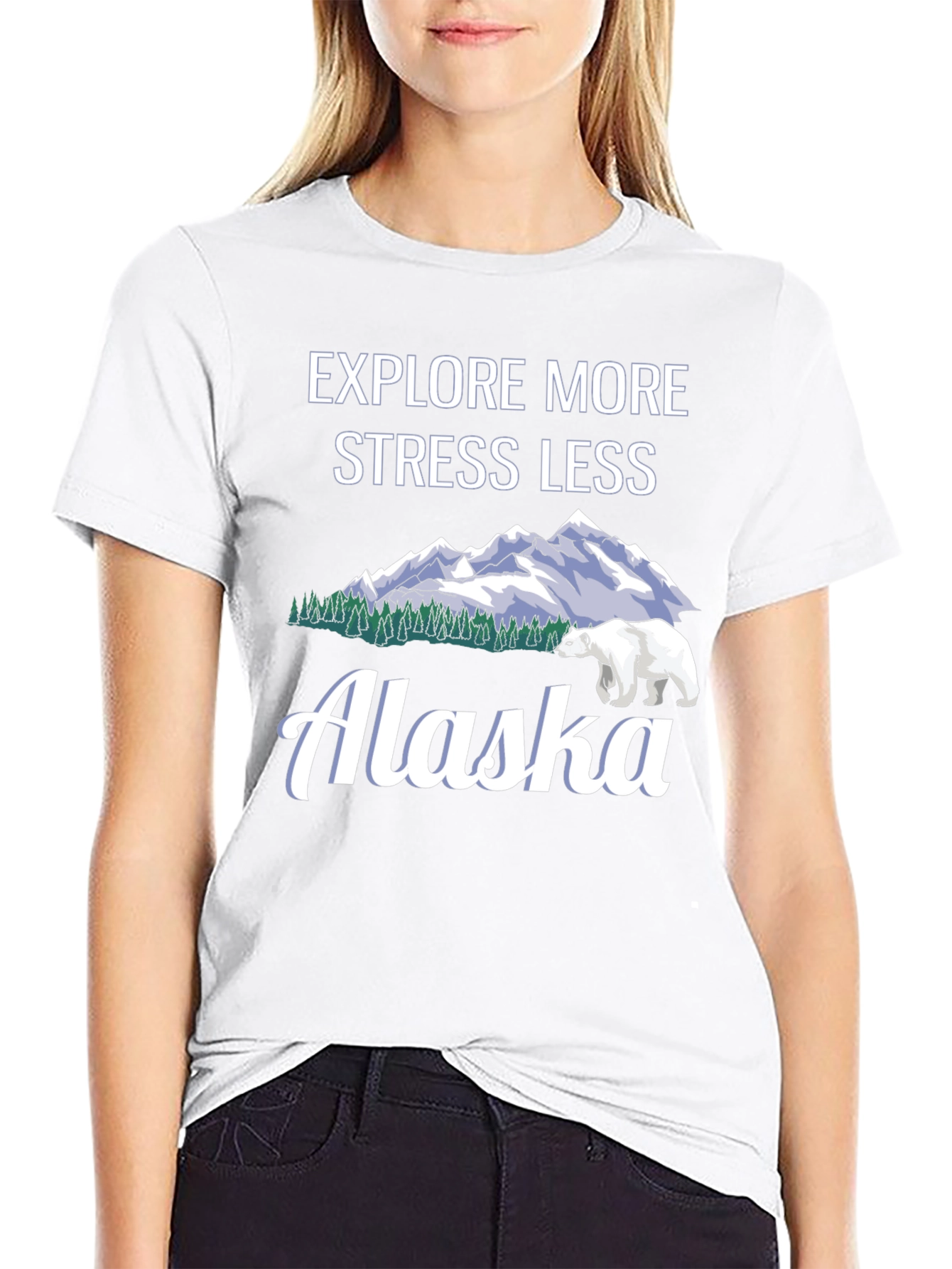 Explore More Stress Less Alaska Graphic Tee