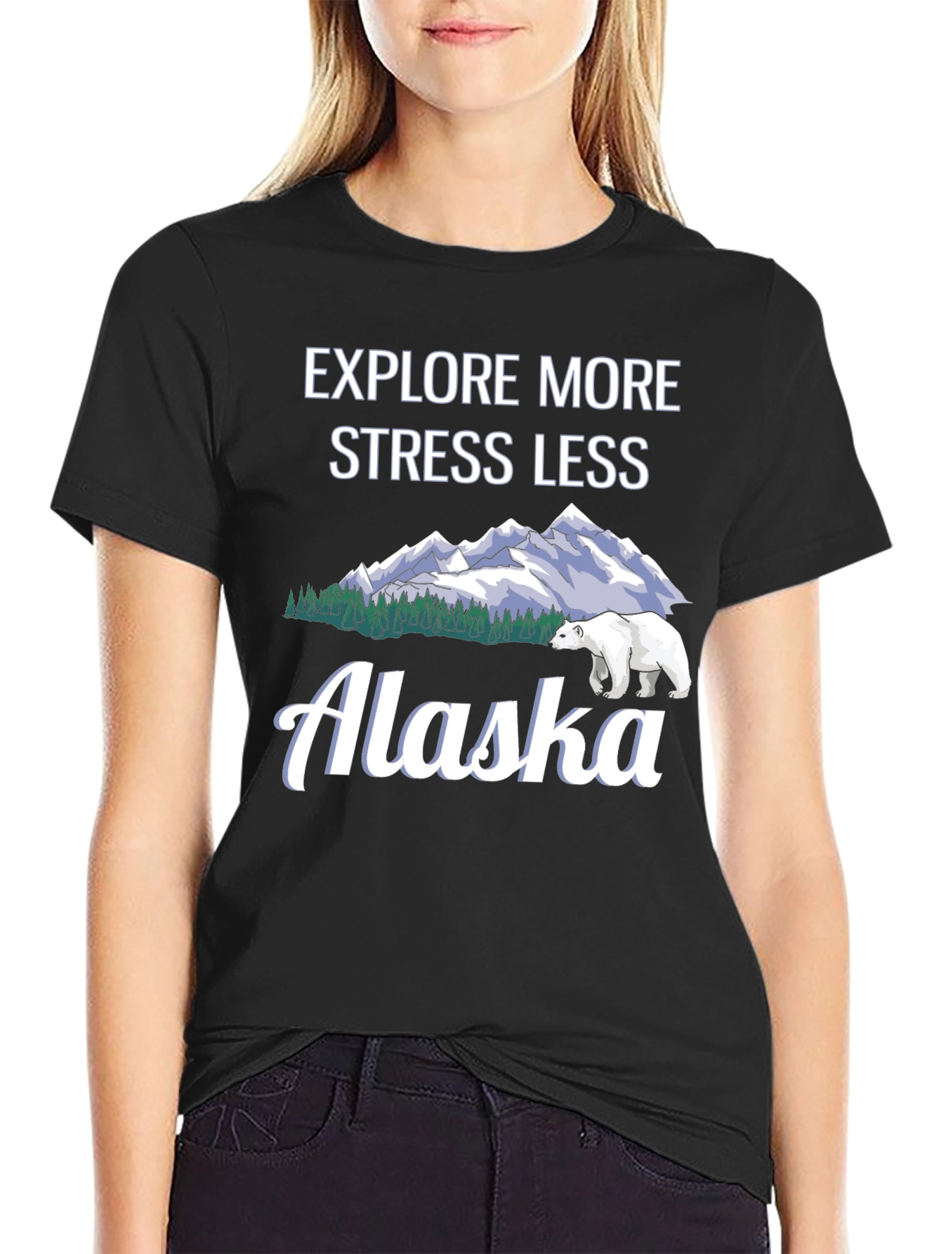 Explore More Stress Less Alaska Graphic Tee