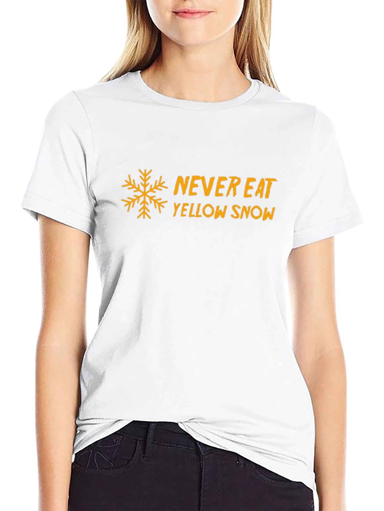Never Eat Yellow Snow Graphic Tee Shirt