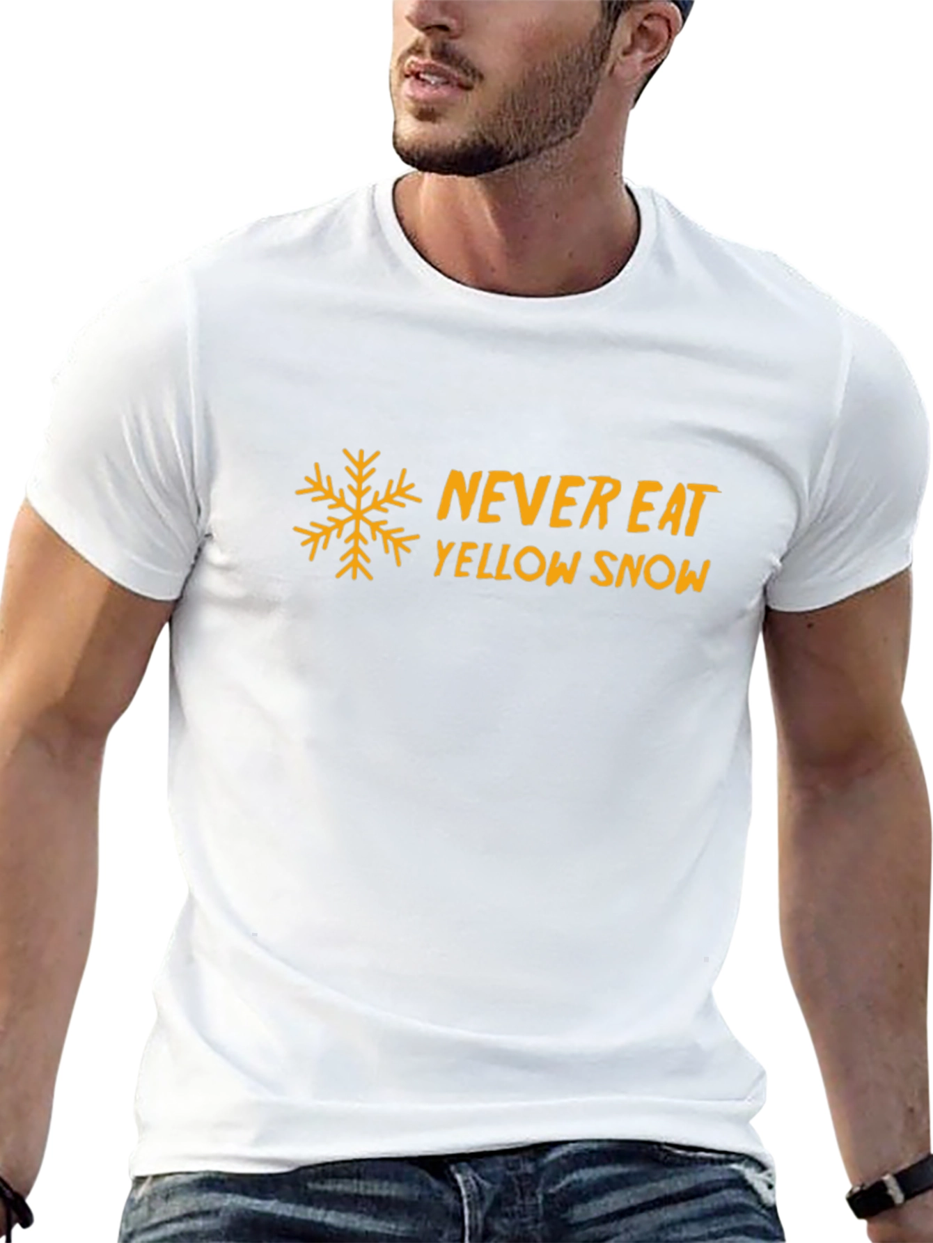 Never Eat Yellow Snow Graphic Tee Shirt