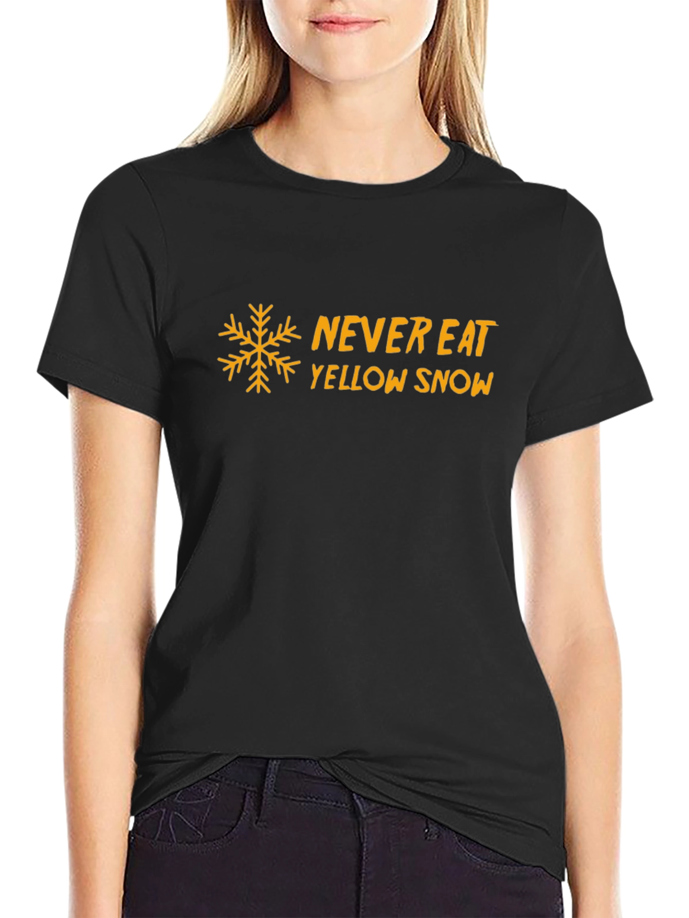 Never Eat Yellow Snow Graphic Tee Shirt