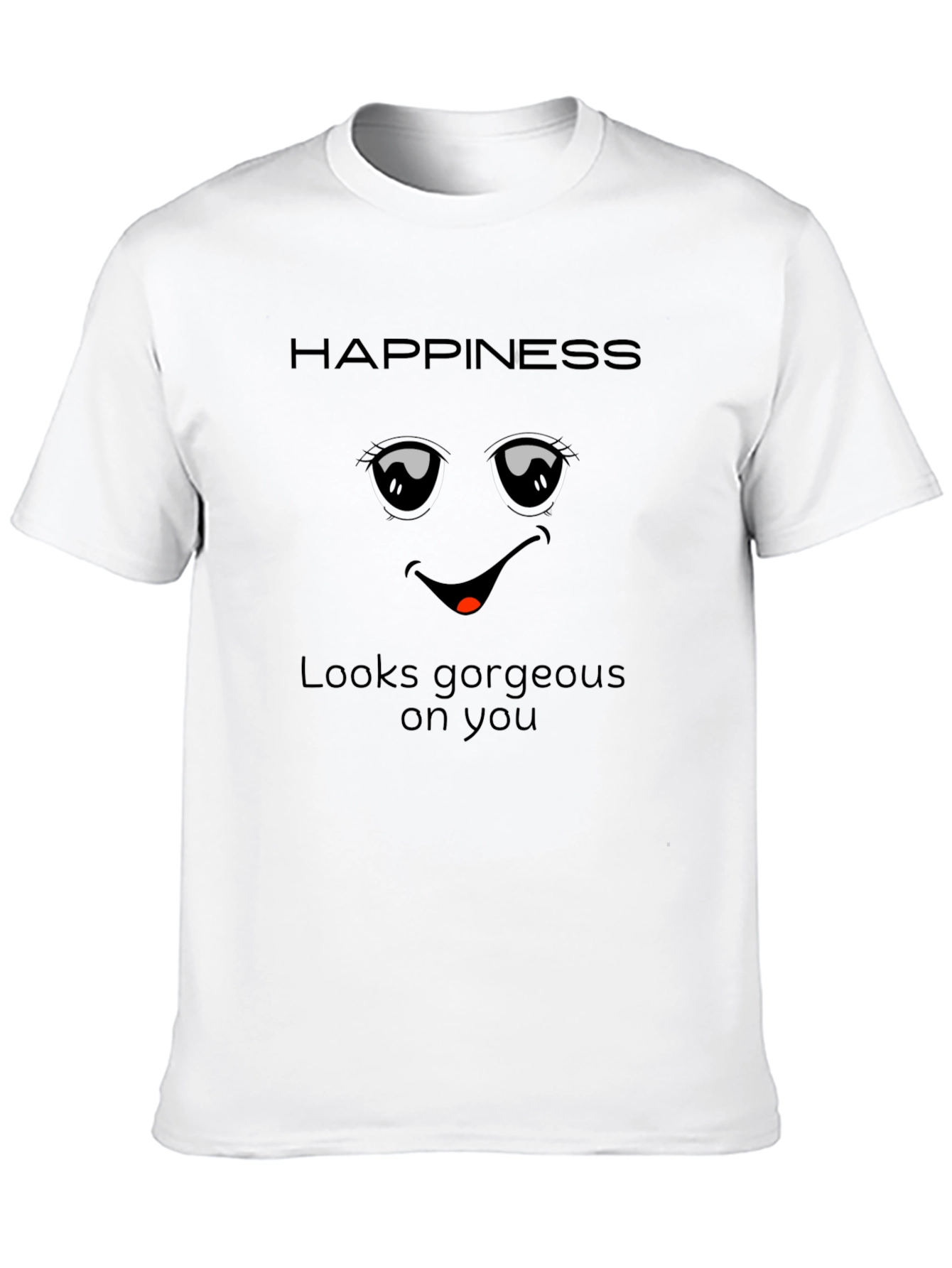 Happiness Graphic Black Tee