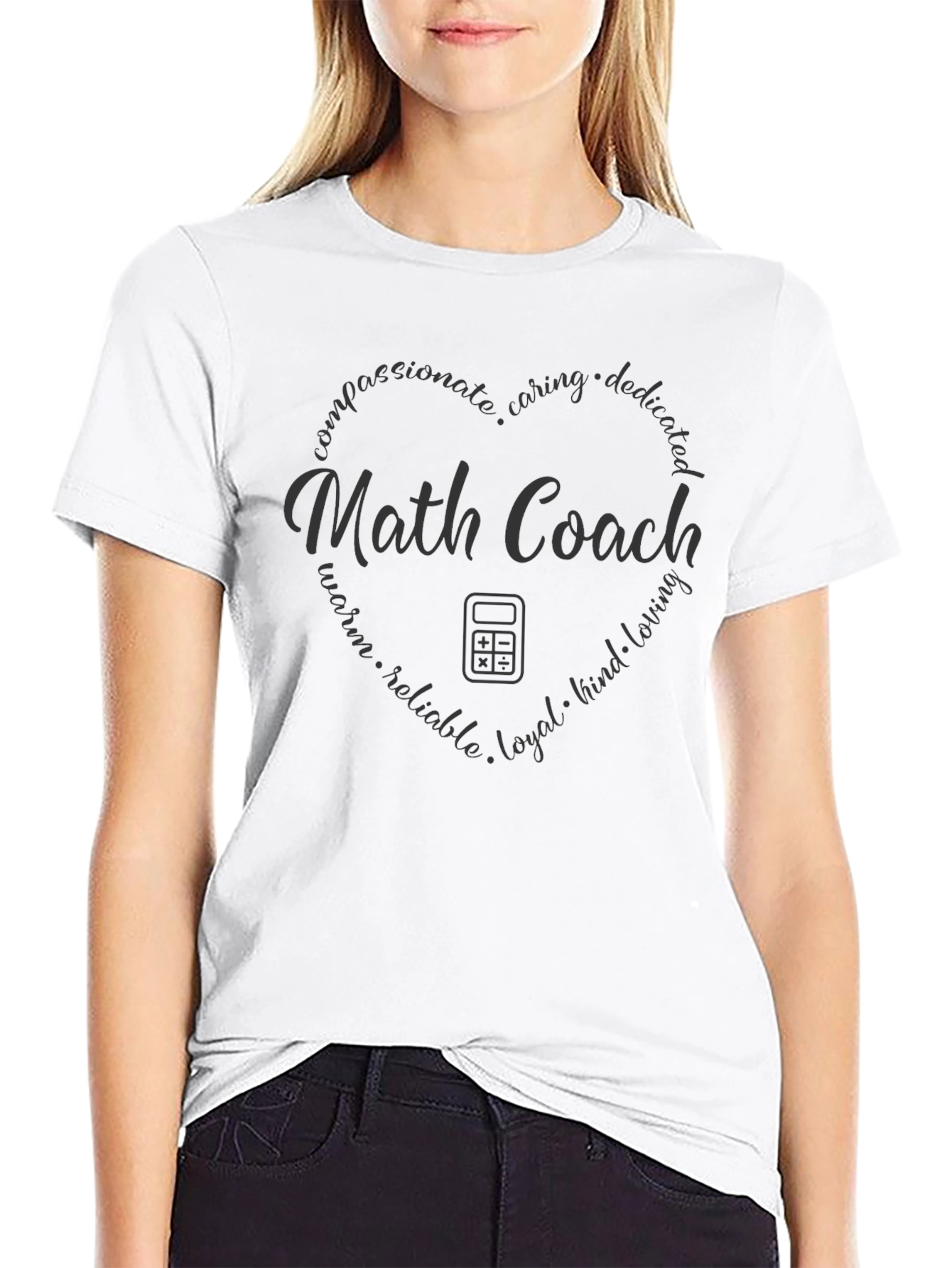 Math Coach Heart Design T-Shirt