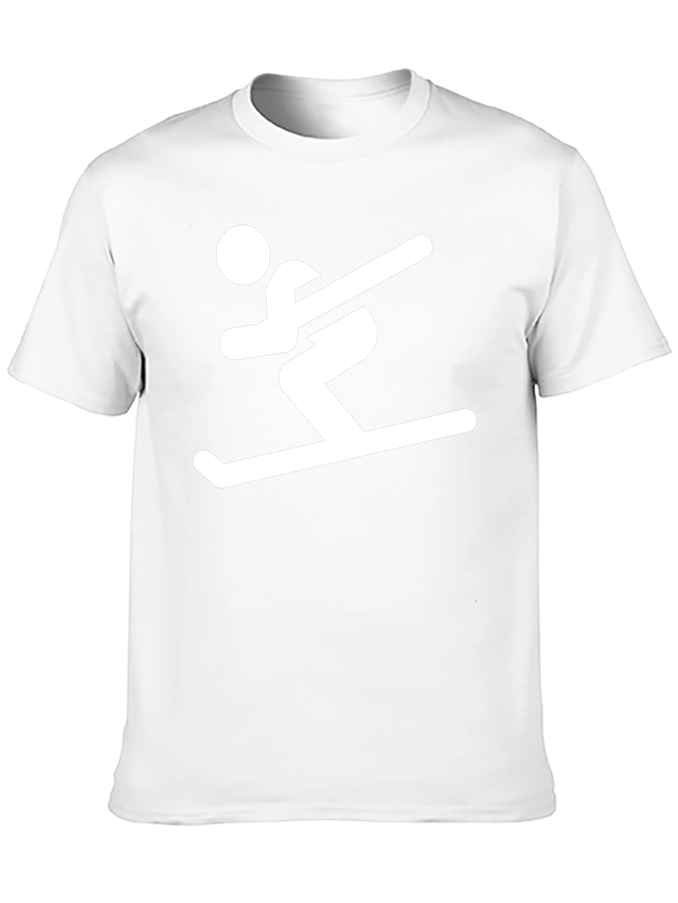 Skiing Man Graphic Tee - Black Cotton T-Shirt