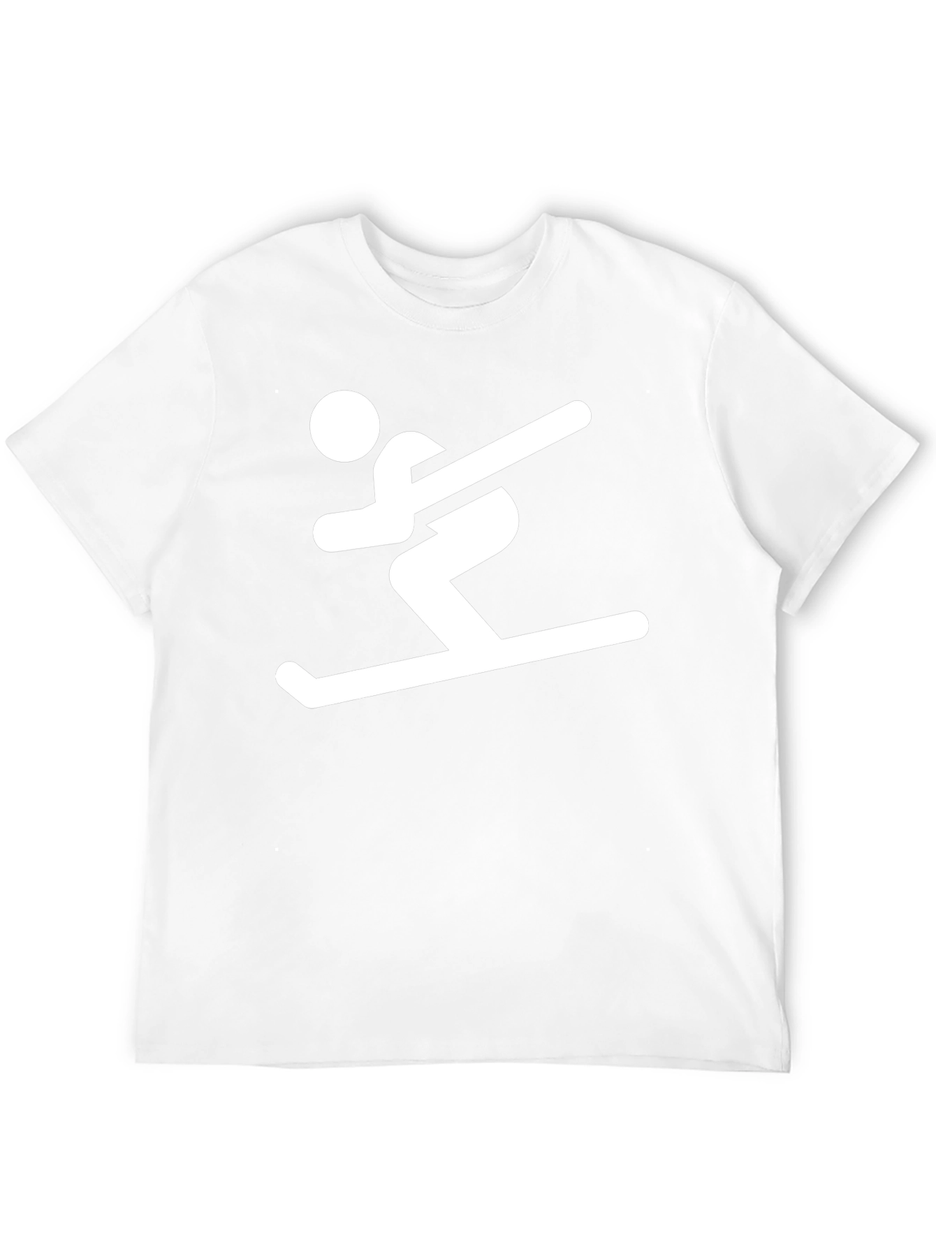 Skiing Man Graphic Tee - Black Cotton T-Shirt