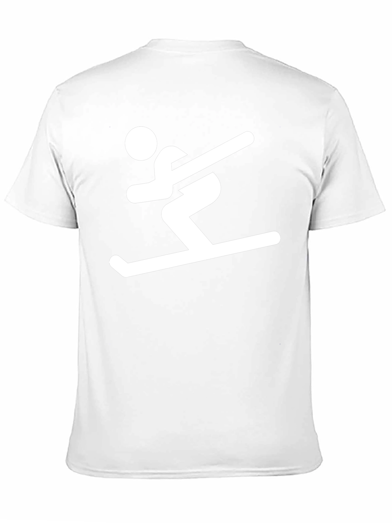 Skiing Man Graphic Tee - Black Cotton T-Shirt