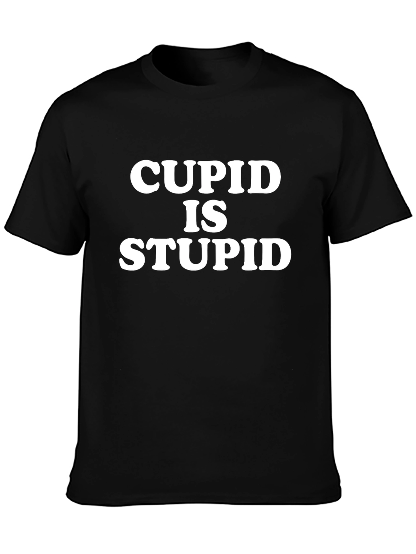 Cupid Is Stupid Graphic T-Shirt - Black