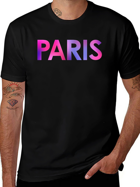Paris Gradient Graphic Black T-Shirt