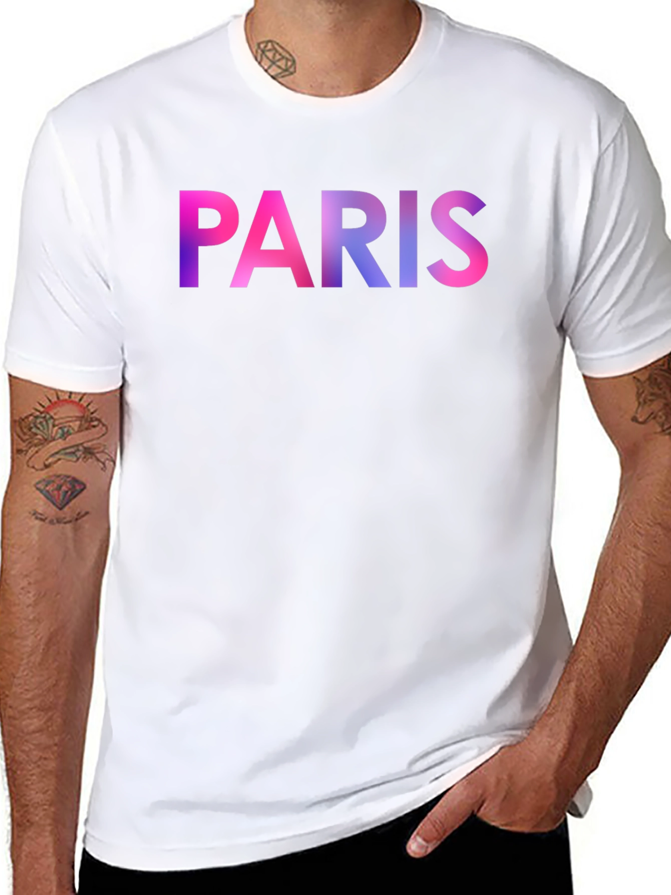 Paris Gradient Graphic Black T-Shirt