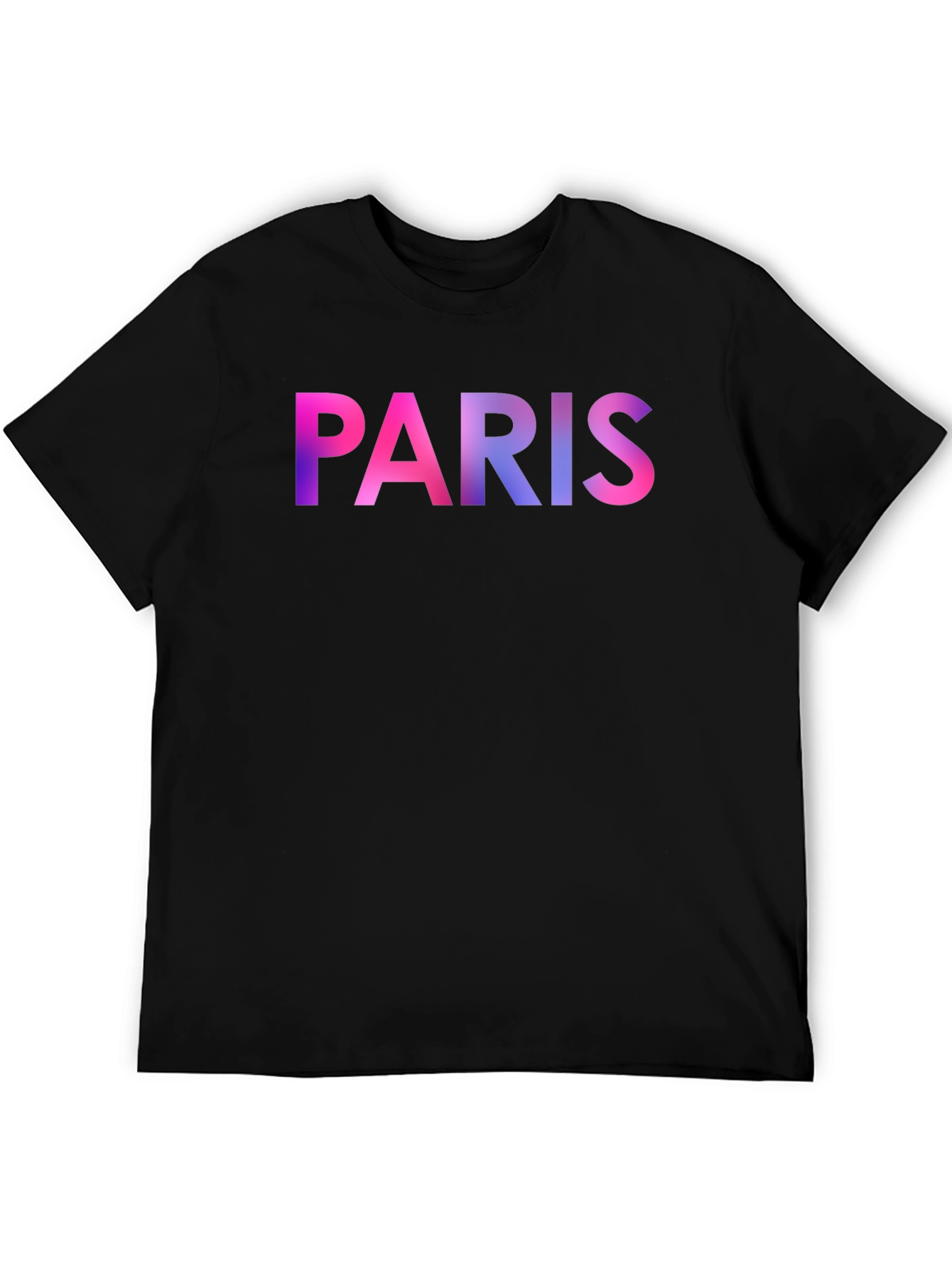 Paris Gradient Graphic Black T-Shirt