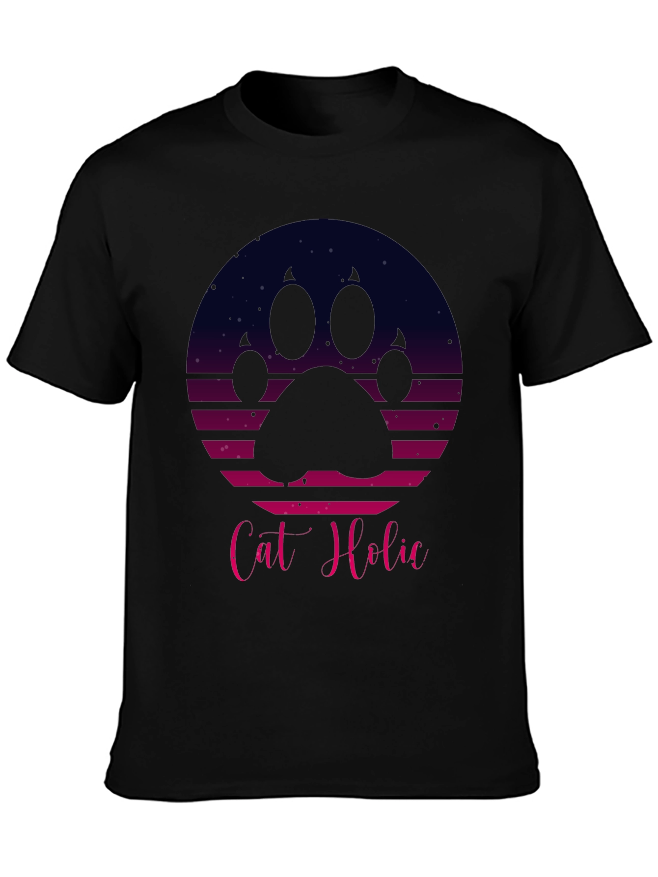 Cat Holic Retro Style Graphic T-Shirt