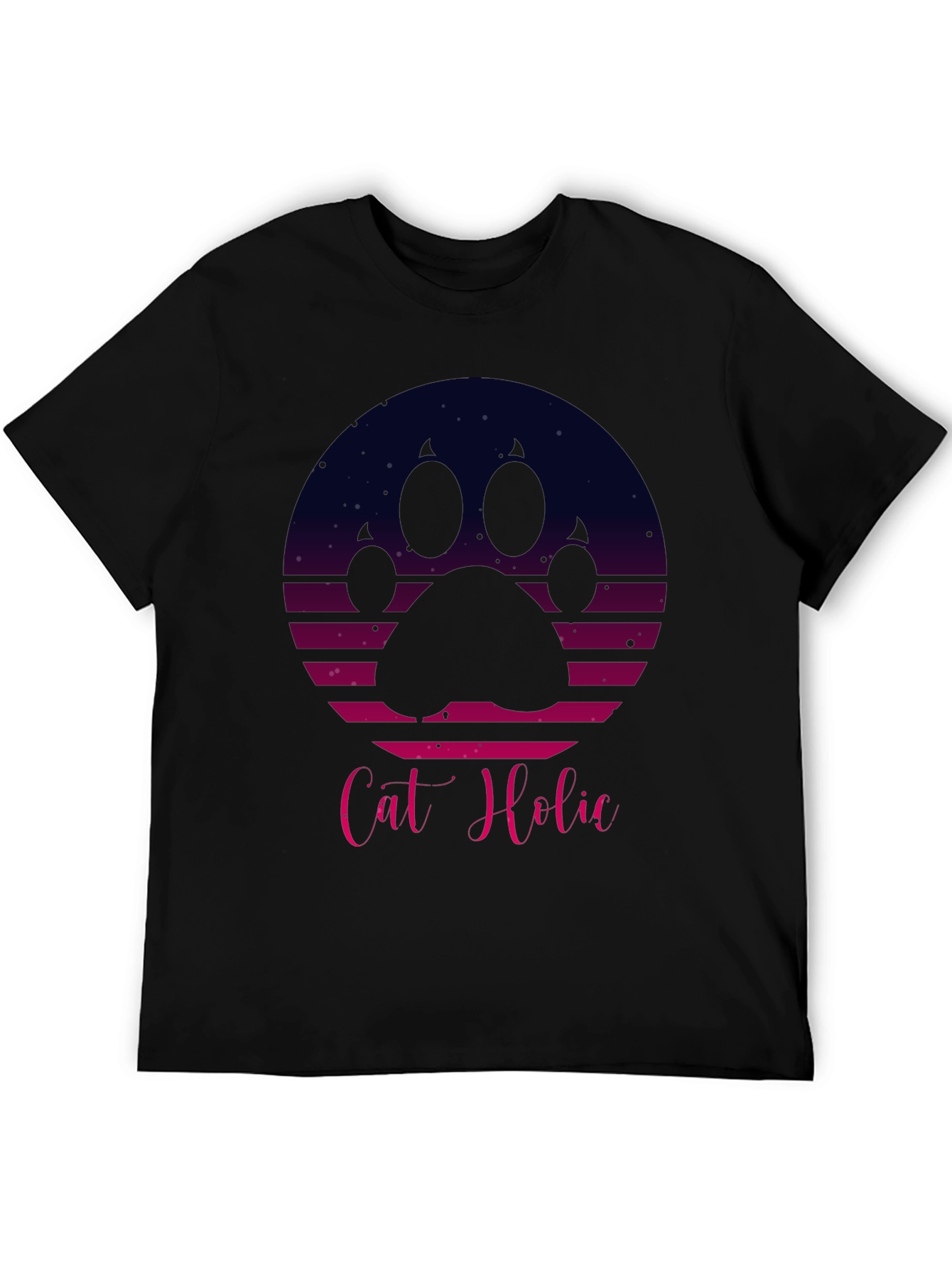 Cat Holic Retro Style Graphic T-Shirt