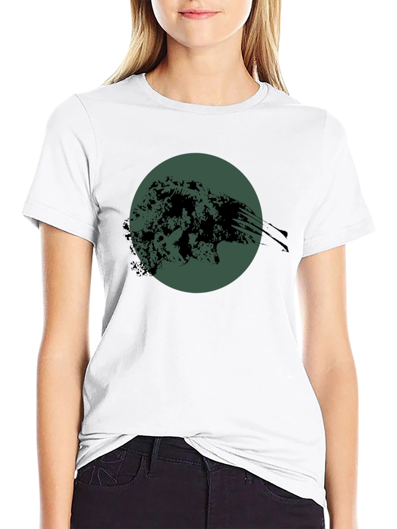 Abstract Graphic Print Black T-Shirt