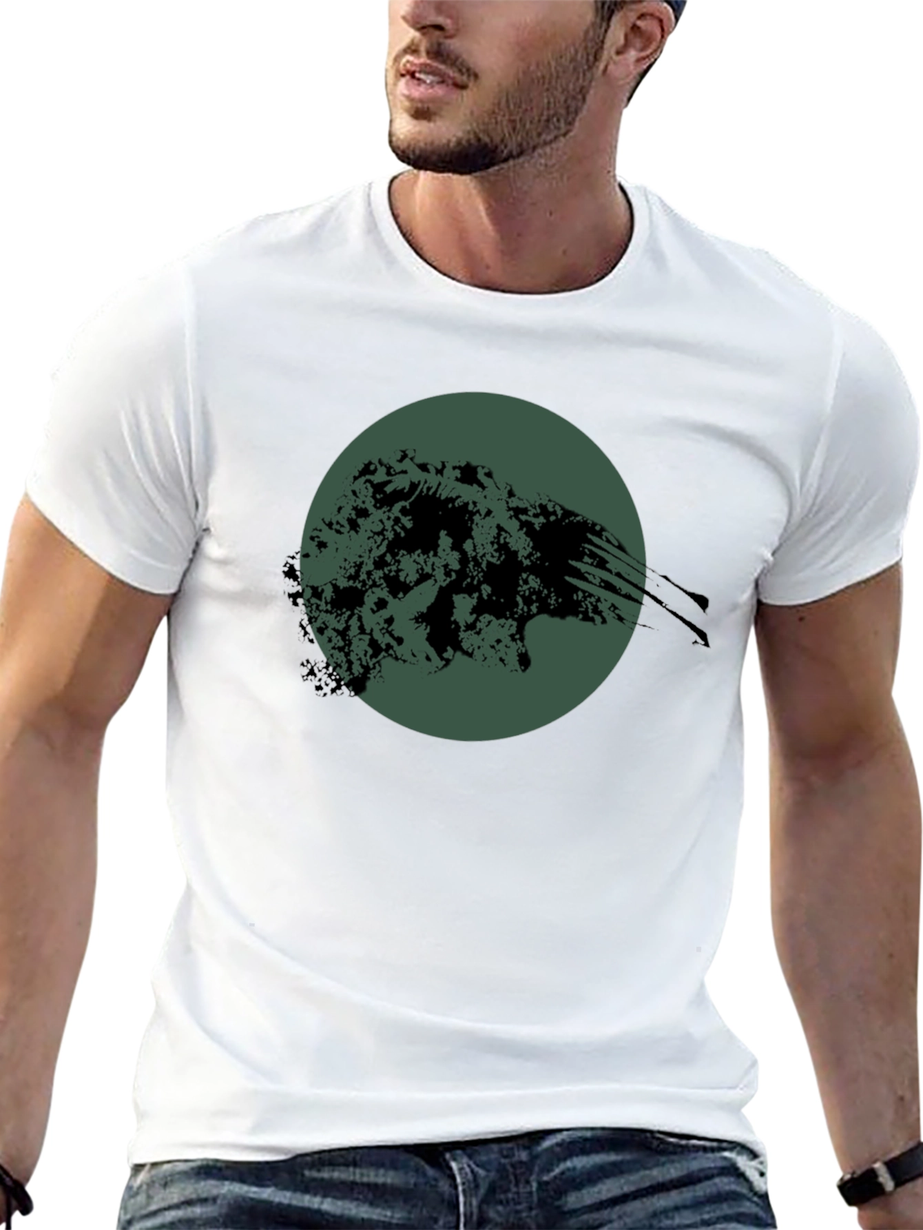 Abstract Graphic Print Black T-Shirt