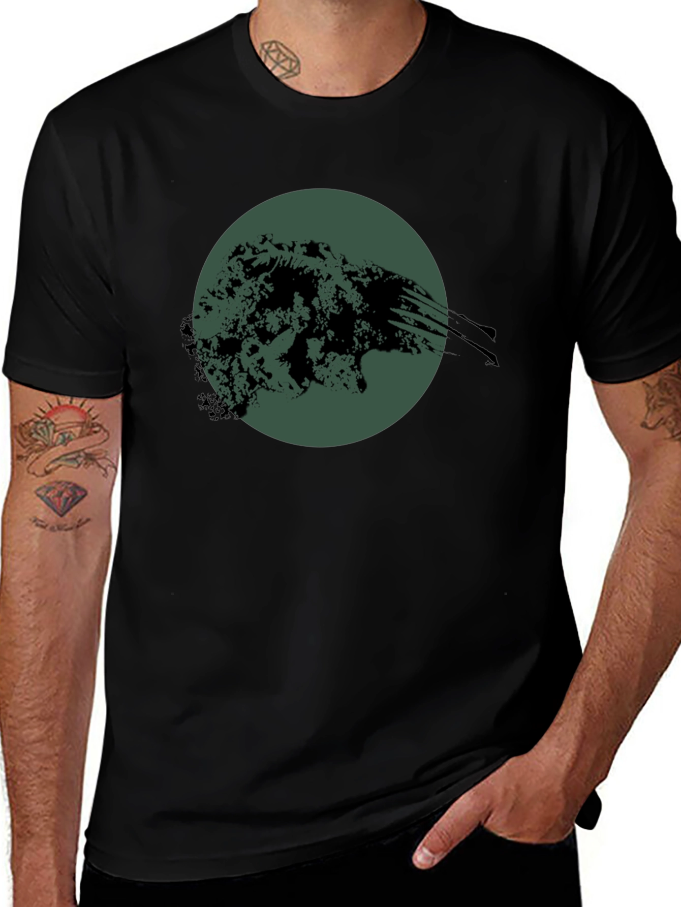 Abstract Graphic Print Black T-Shirt