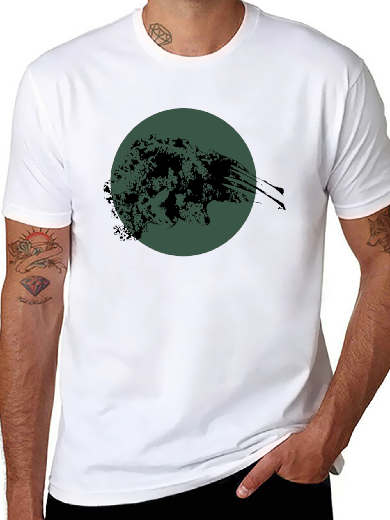Abstract Graphic Print Black T-Shirt