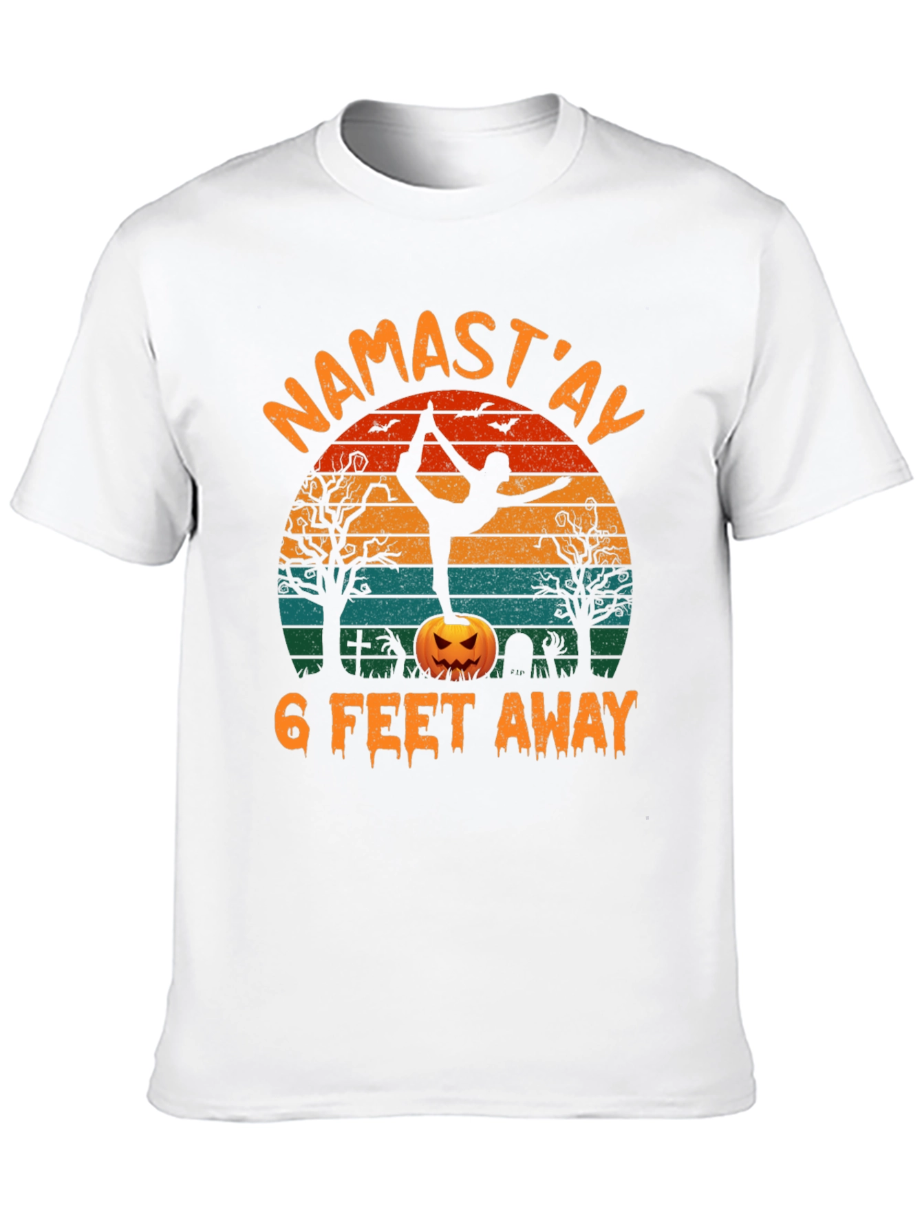 Namastay 6 Feet Away Halloween Yoga T-Shirt