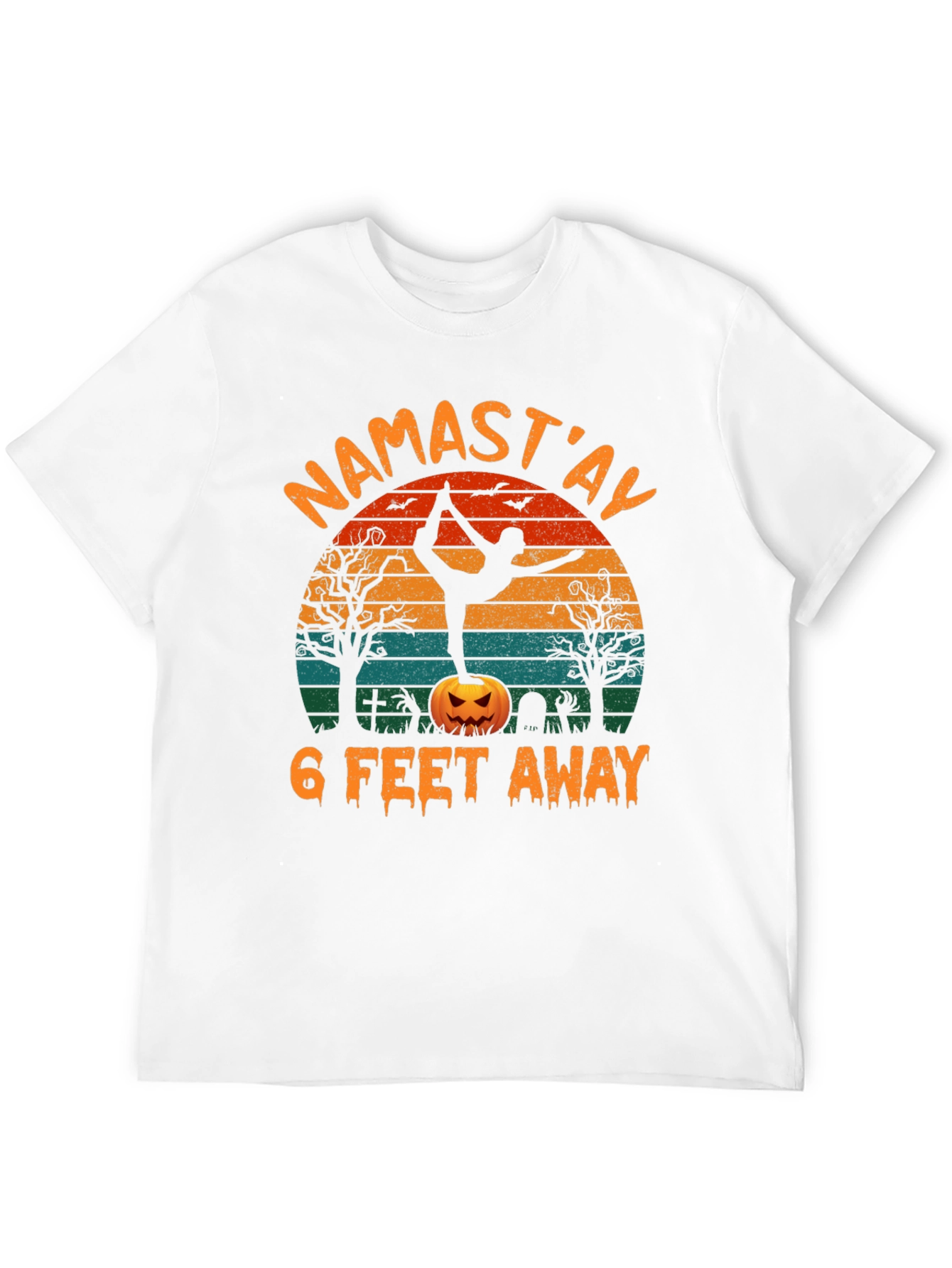 Namastay 6 Feet Away Halloween Yoga T-Shirt