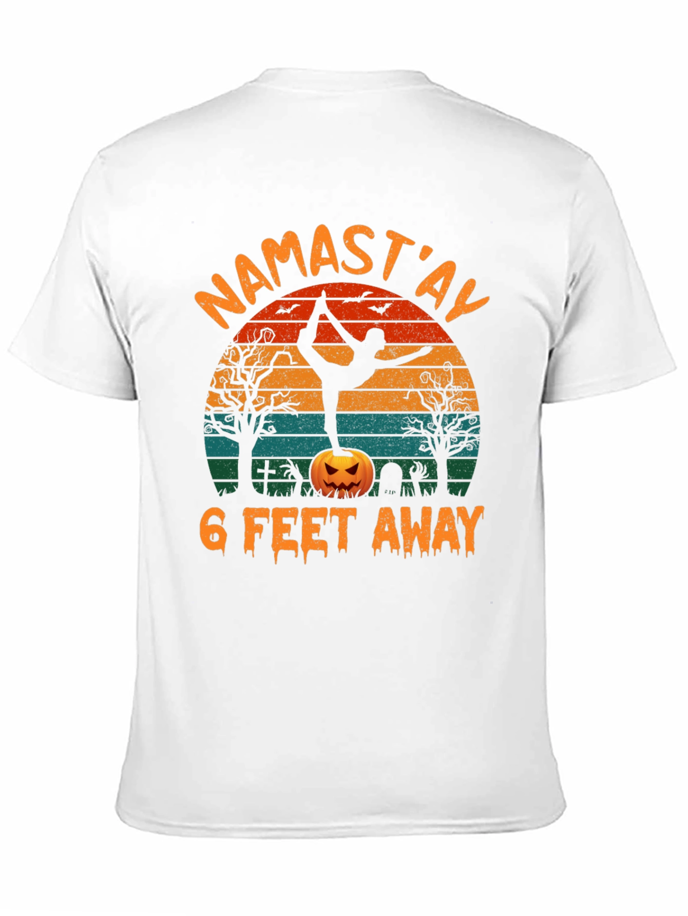 Namastay 6 Feet Away Halloween Yoga T-Shirt