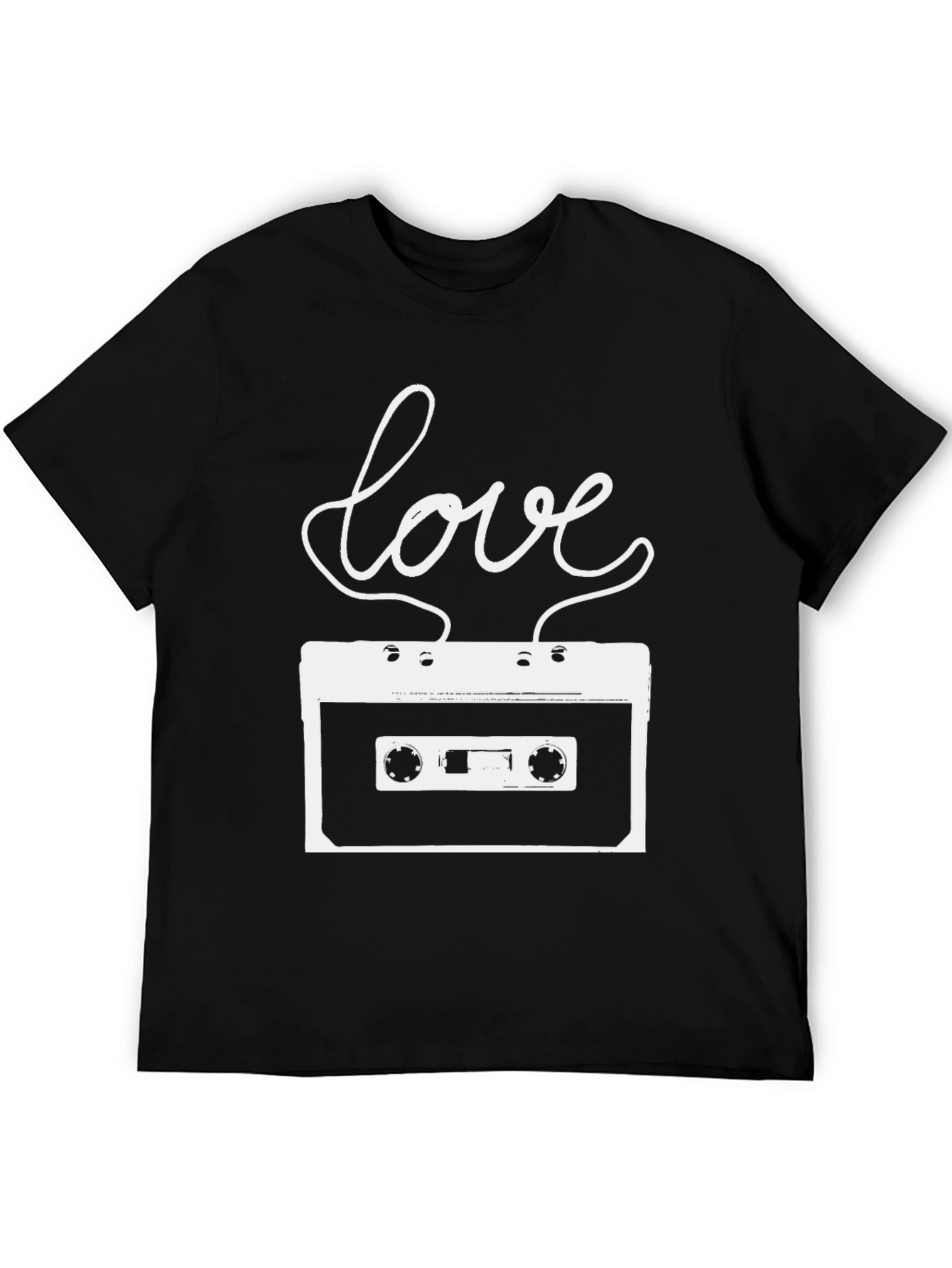 Retro Love Cassette Graphic Tee - Classic Style