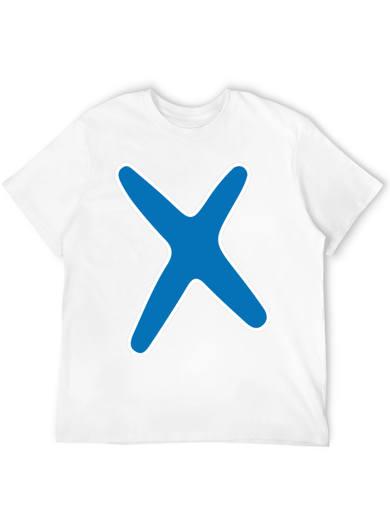 Blue X Graphic Black T-Shirt