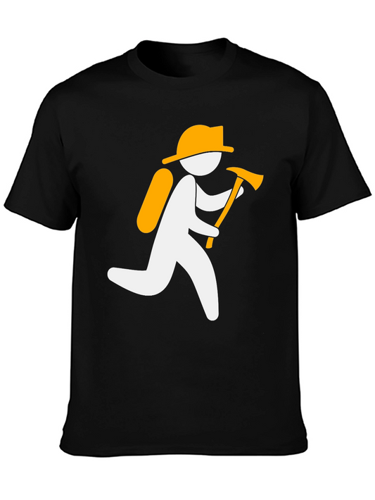 Firefighter Graphic Tee - Black Cotton T-Shirt