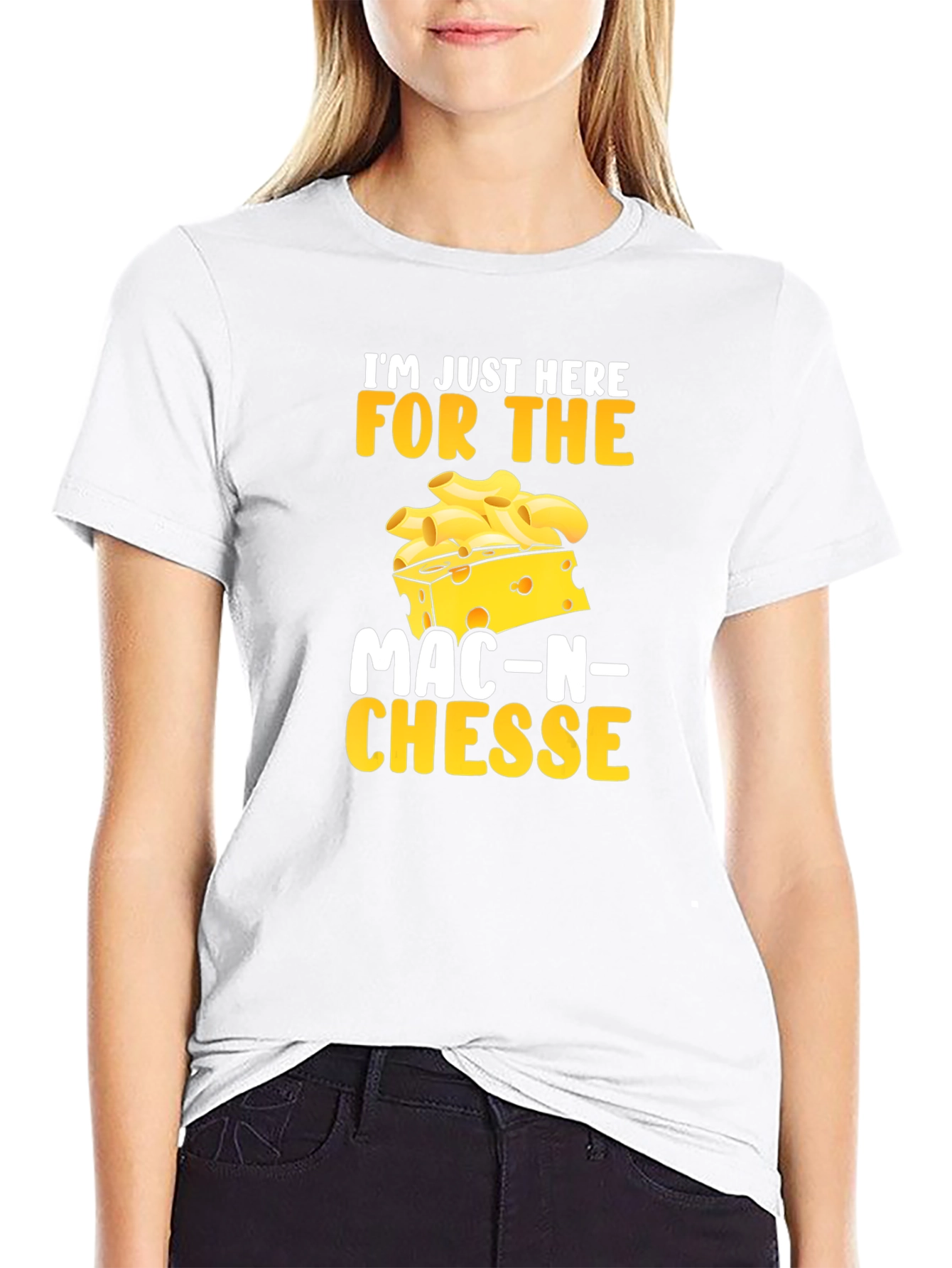 Mac-N-Cheese Lover T-Shirt: Just Here For the Food!