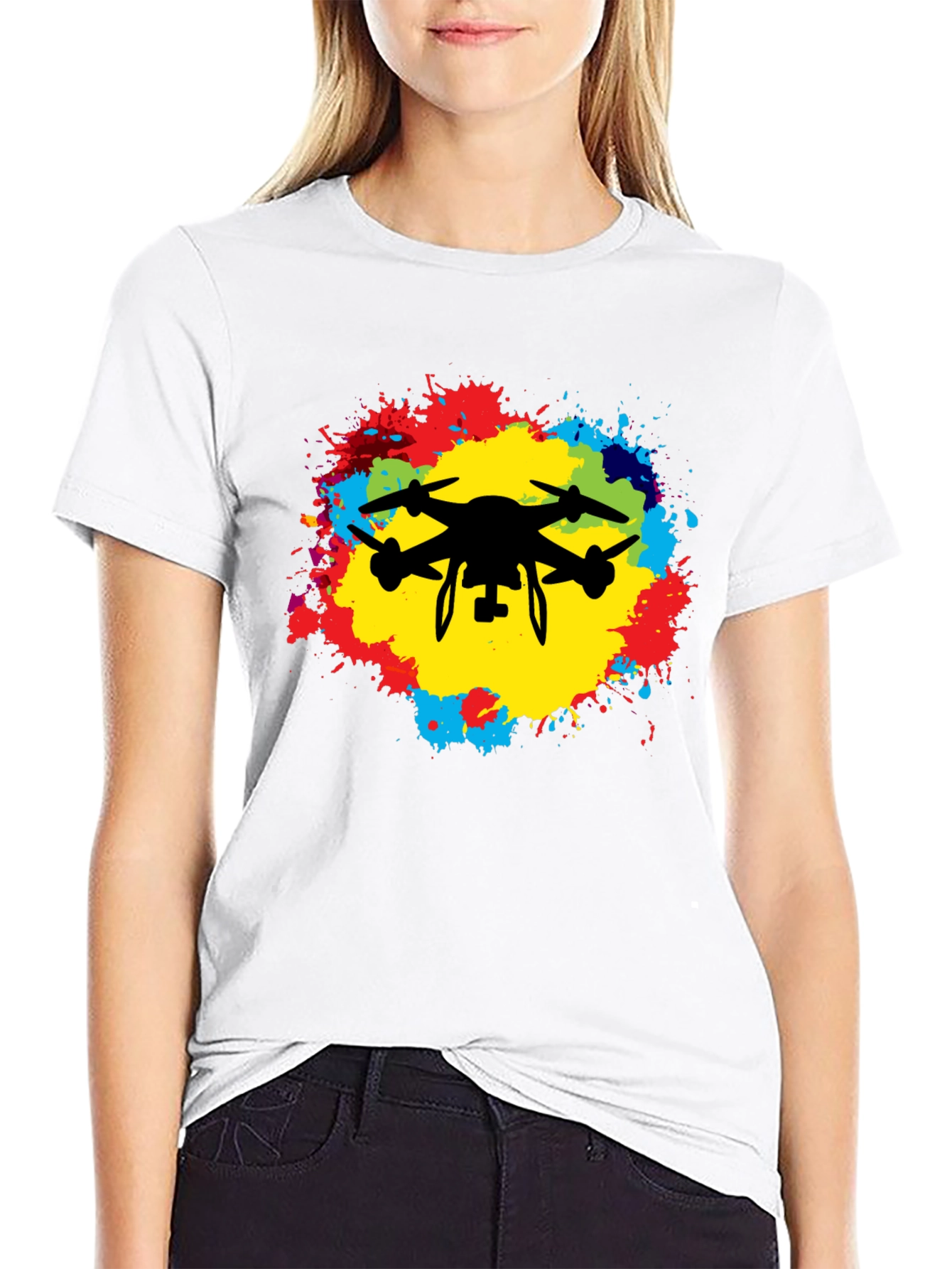 Drone Silhouette Splash T-Shirt