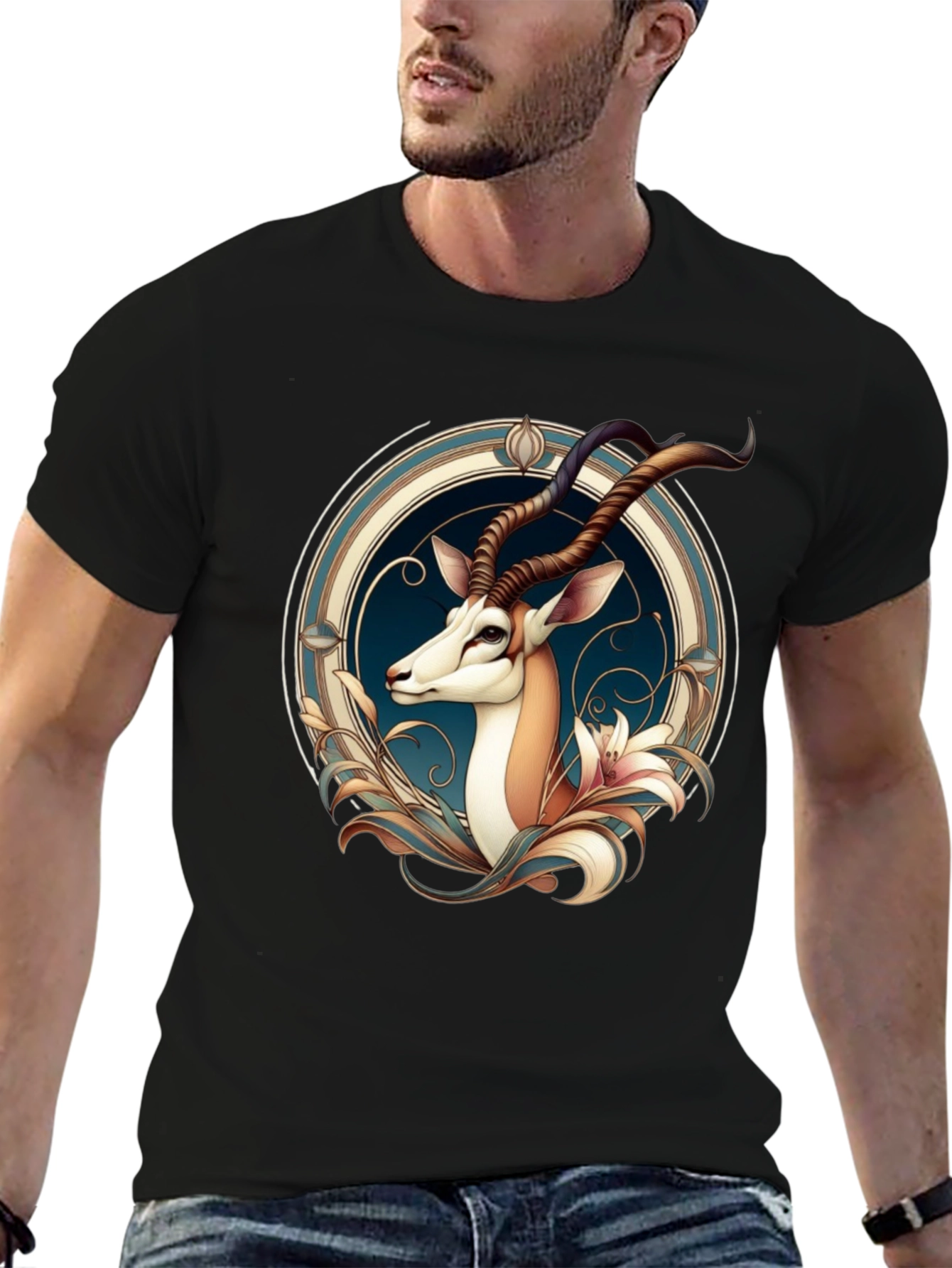 Gazelle Graphic Tee - Unique Artistic Design