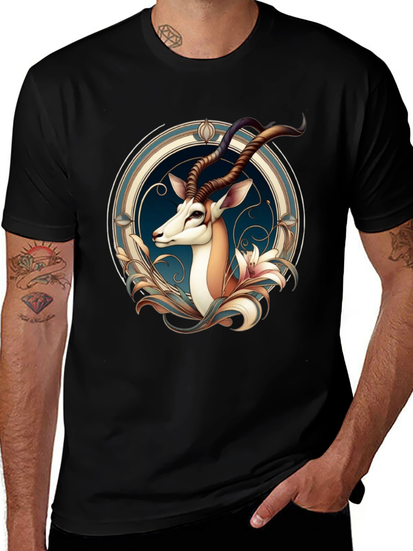 Gazelle Graphic Tee - Unique Artistic Design