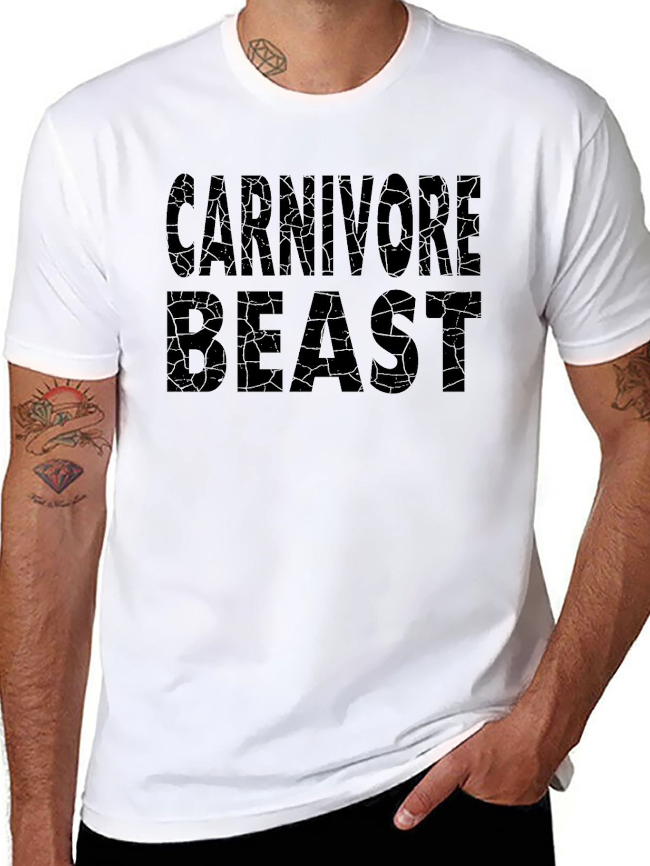 Carnivore Beast Graphic Tee - Bold Black T-Shirt
