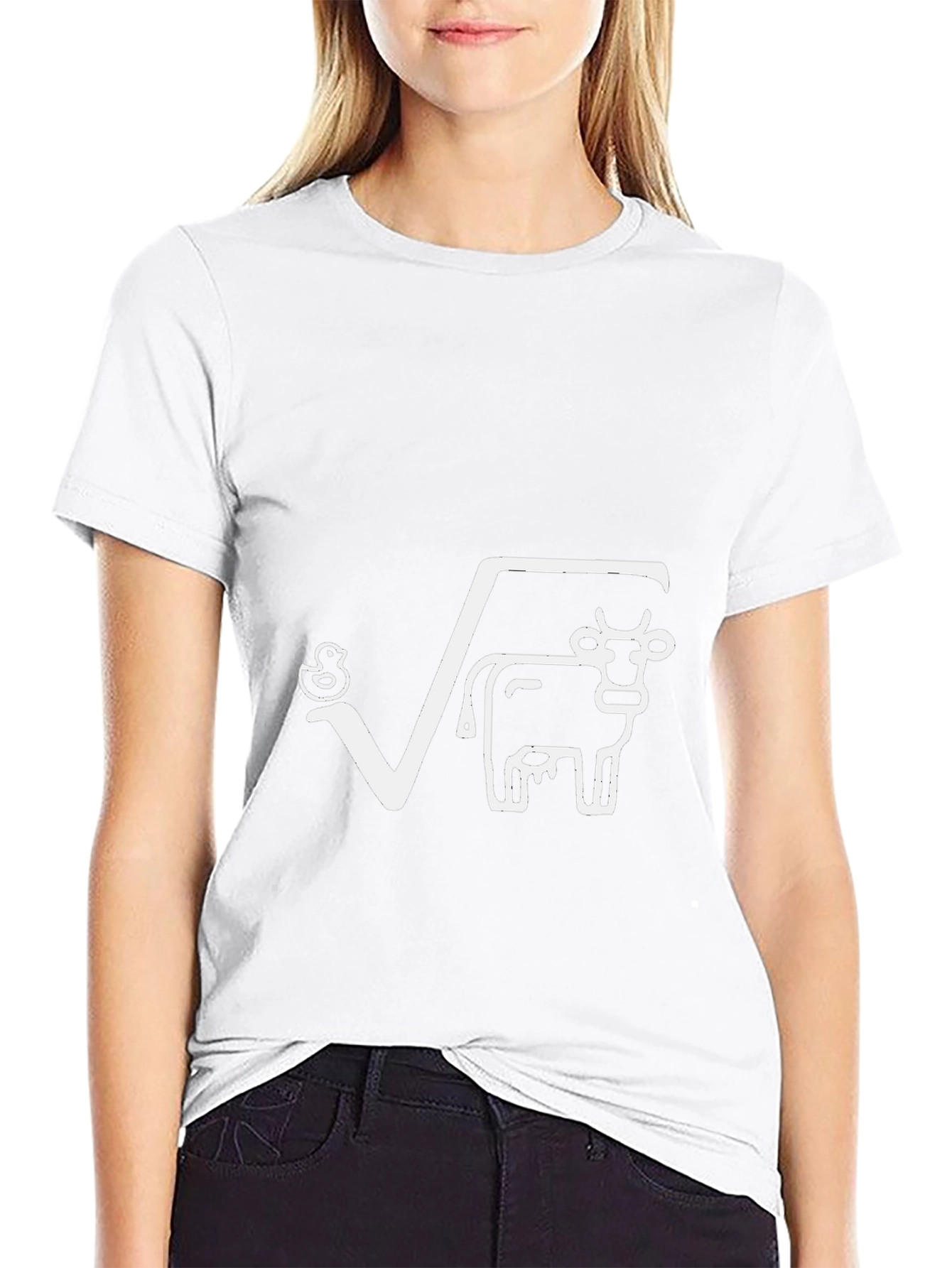 Duck and Cow Square Root T-Shirt Funny Math Tee