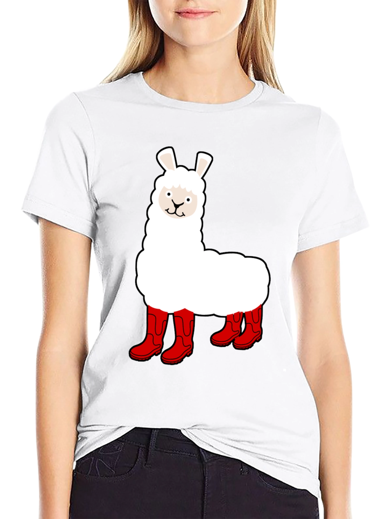 Llama in Boots Graphic Tee - Funny Animal T-Shirt