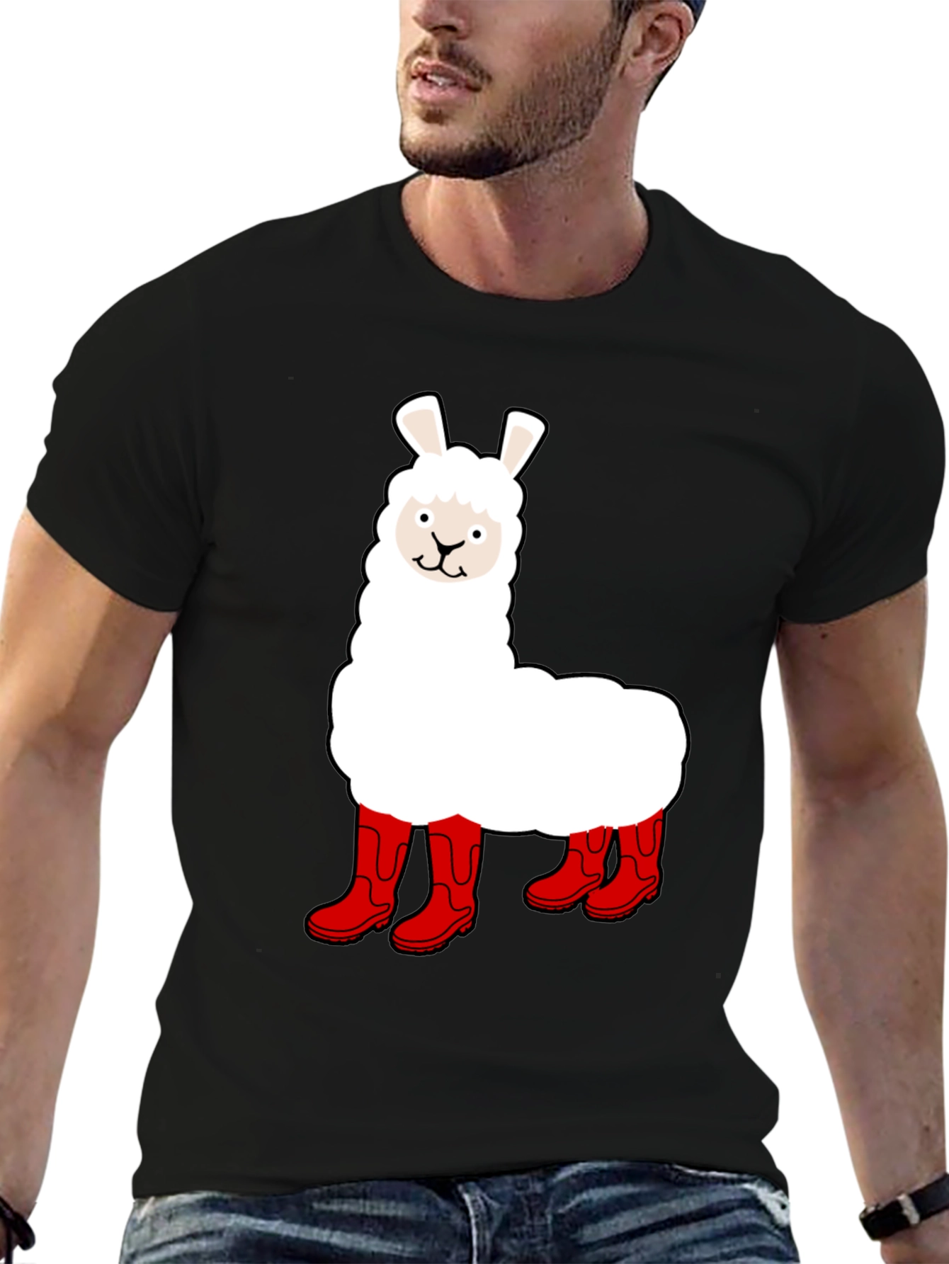 Llama in Boots Graphic Tee - Funny Animal T-Shirt