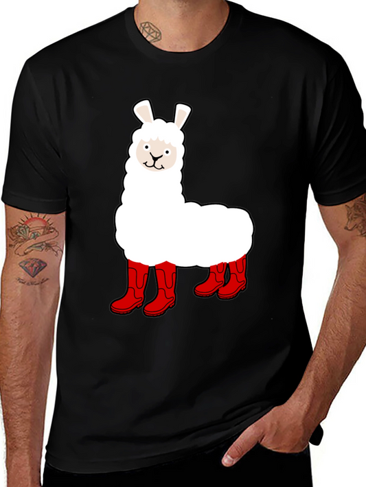 Llama in Boots Graphic Tee - Funny Animal T-Shirt