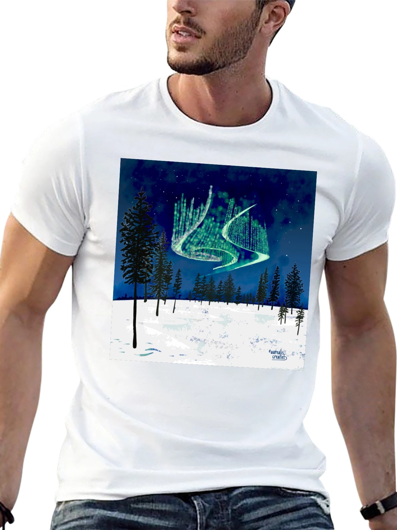 Aurora Borealis Forest T-Shirt