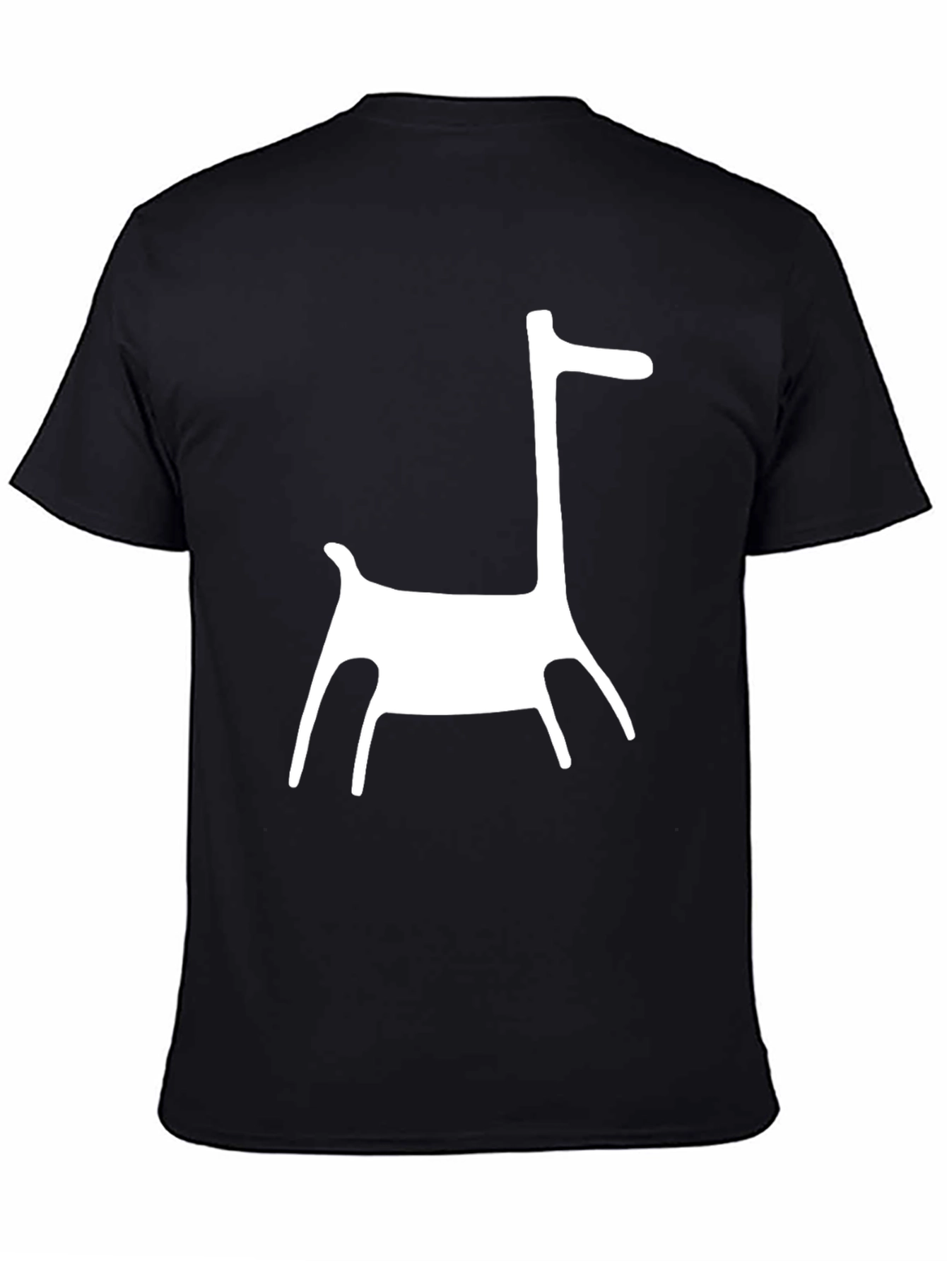 Modern Art Giraffe Print Black T-Shirt