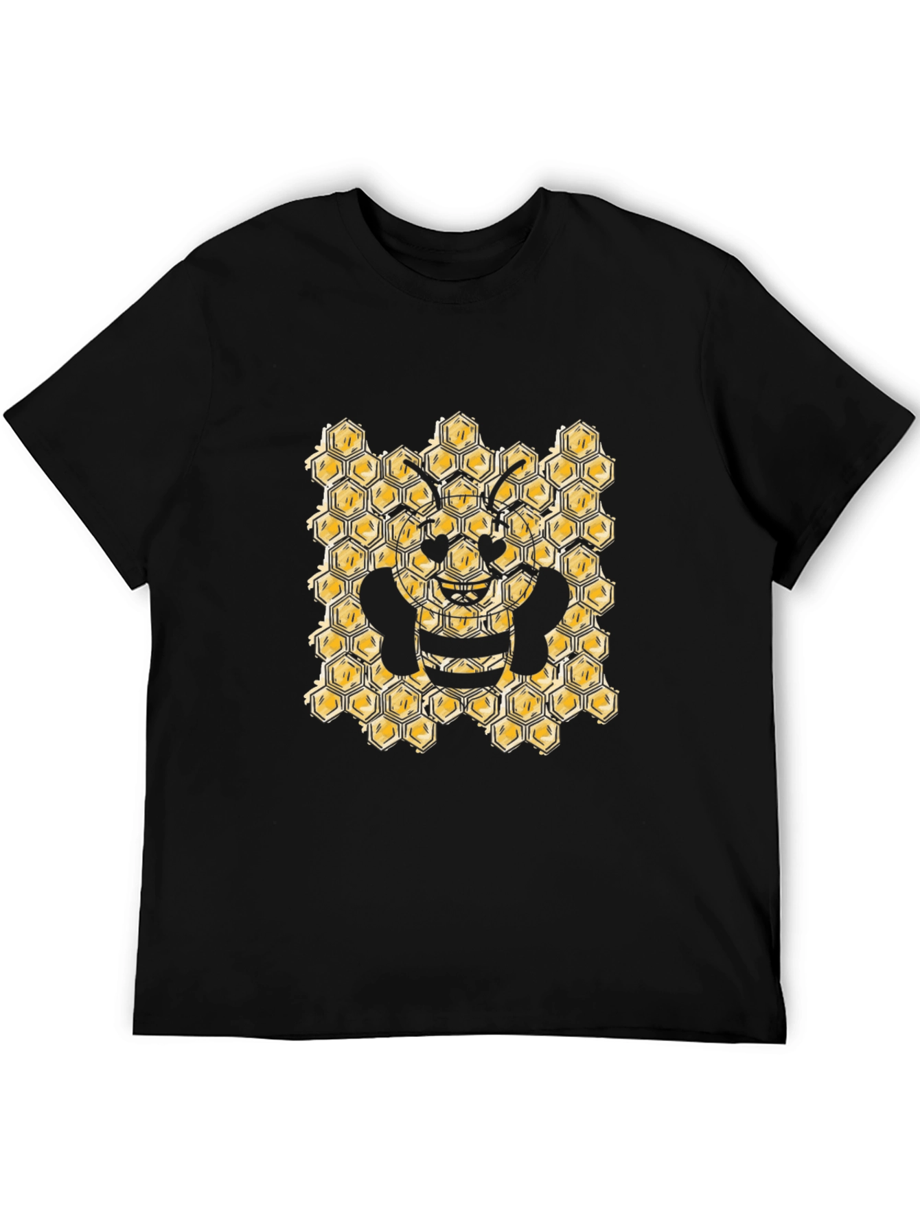 Honeycomb Bee Graphic Tee - Black