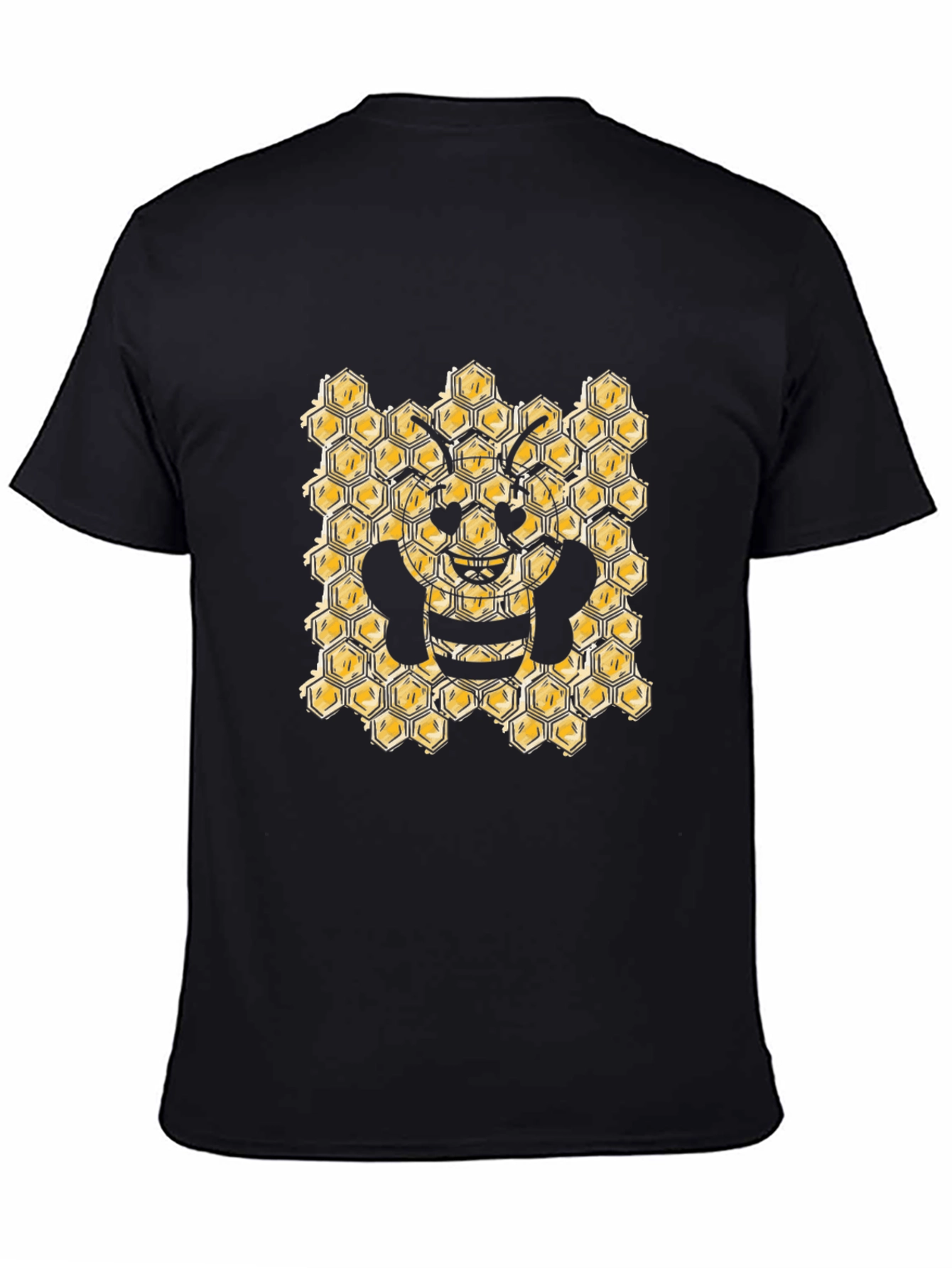 Honeycomb Bee Graphic Tee - Black