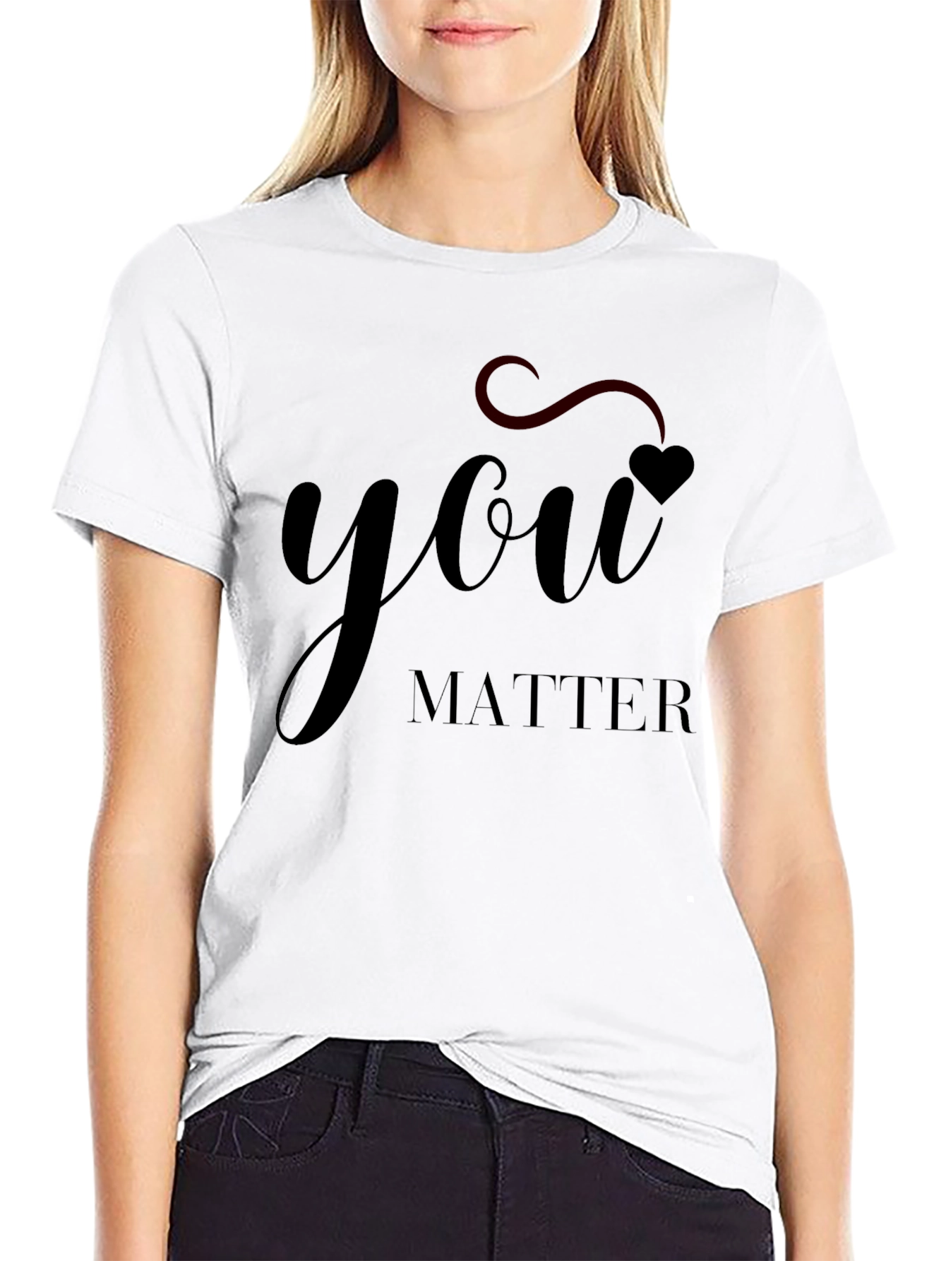 You Matter Graphic Tee - Black Casual Top