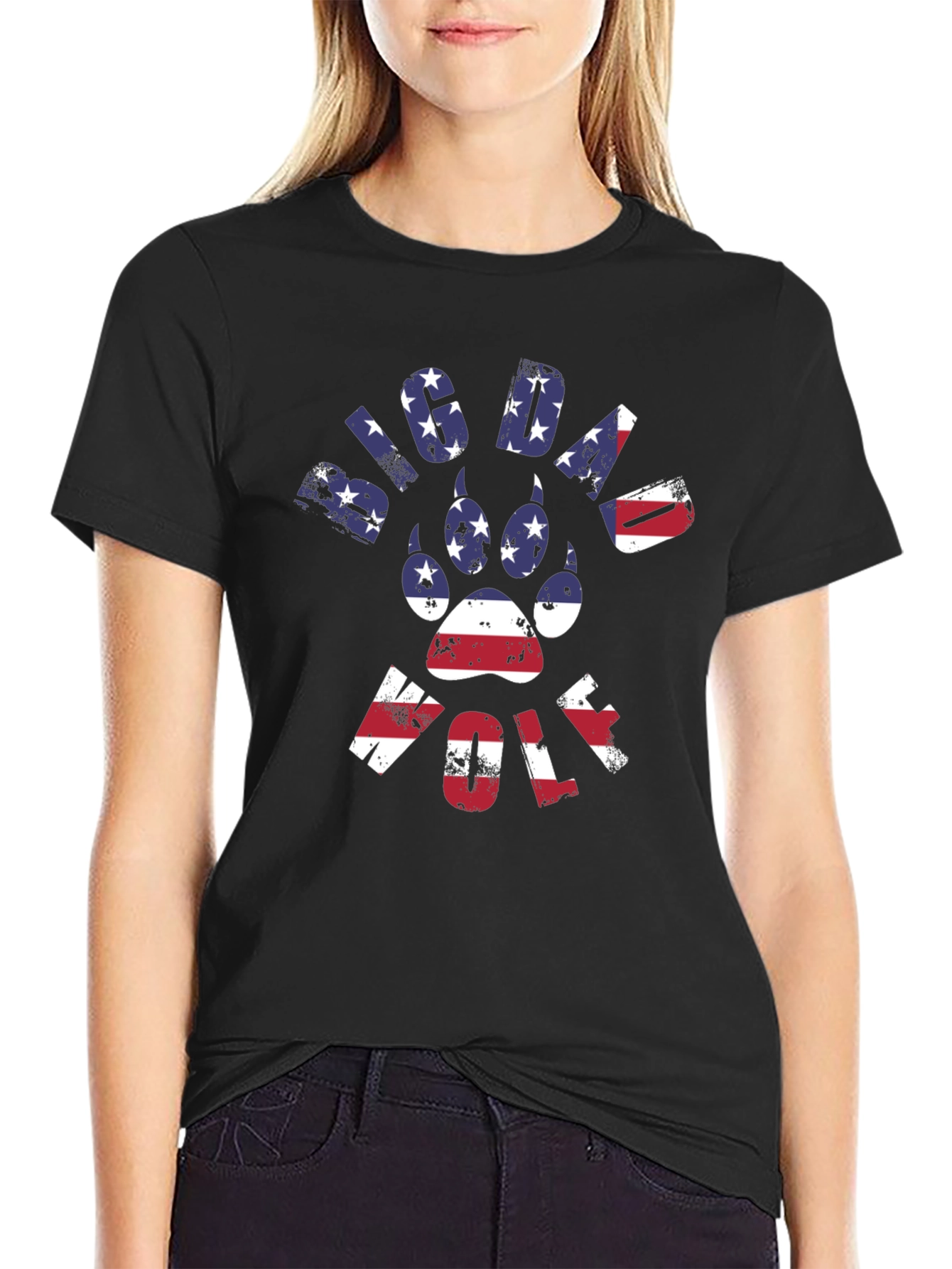 Big Dawg Wolf Patriotic Graphic Tee