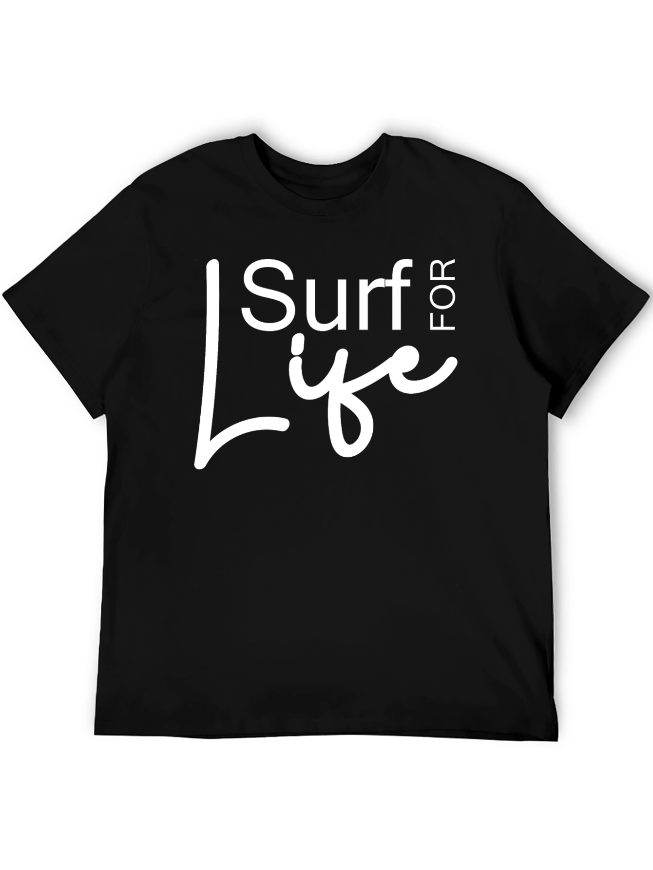 Surf For Life Black T-Shirt